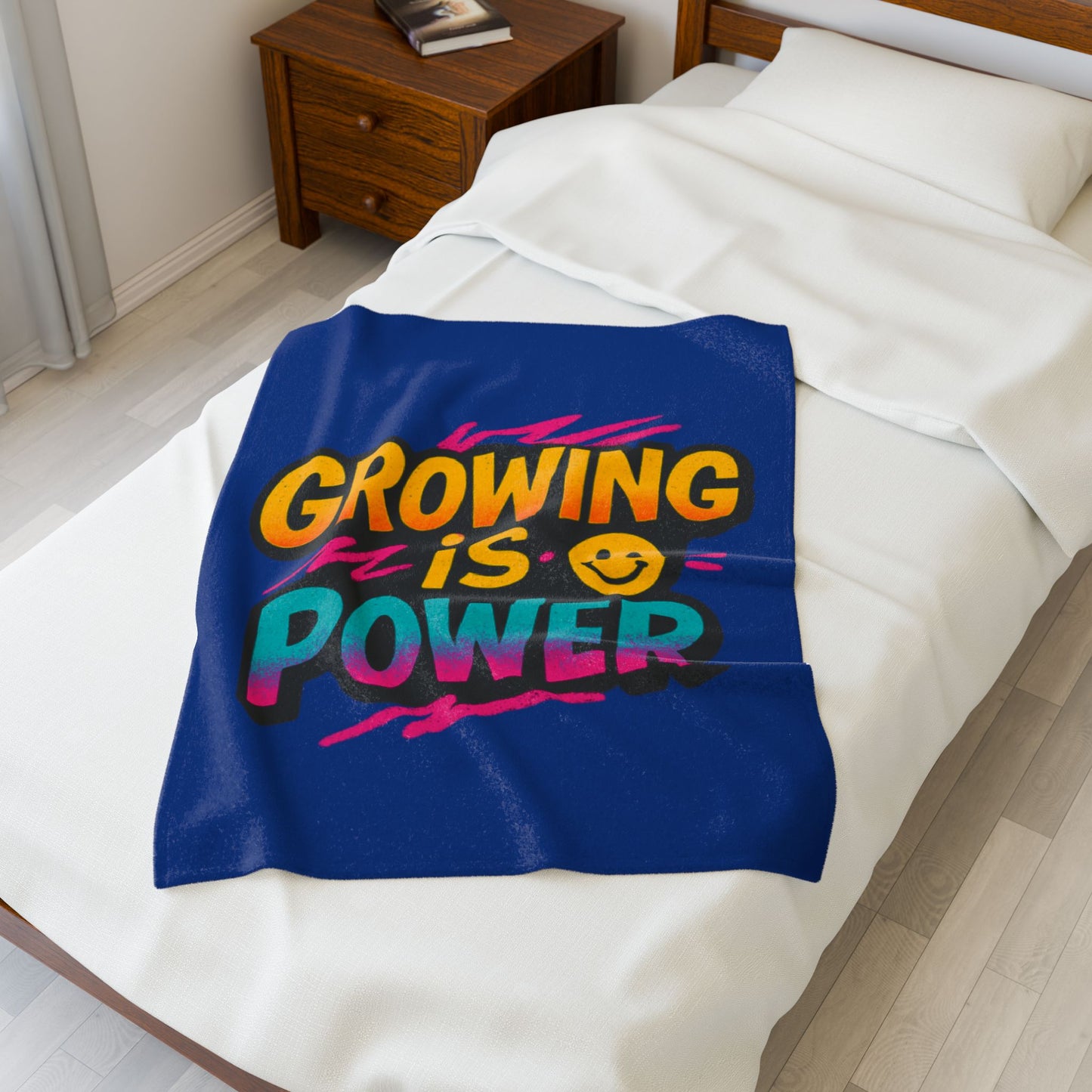 Velveteen Blanket - 'Growing is Power' Design
