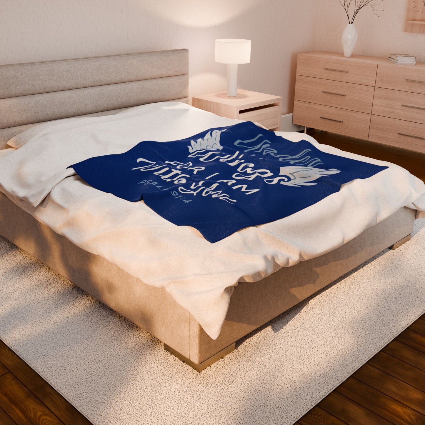 Cozy Inspirational Throw Blanket - Velveteen Plush Blanket with Wings and Psalm 91:4, Gift for Her, Home Decor, Comfort Blanket, [...]