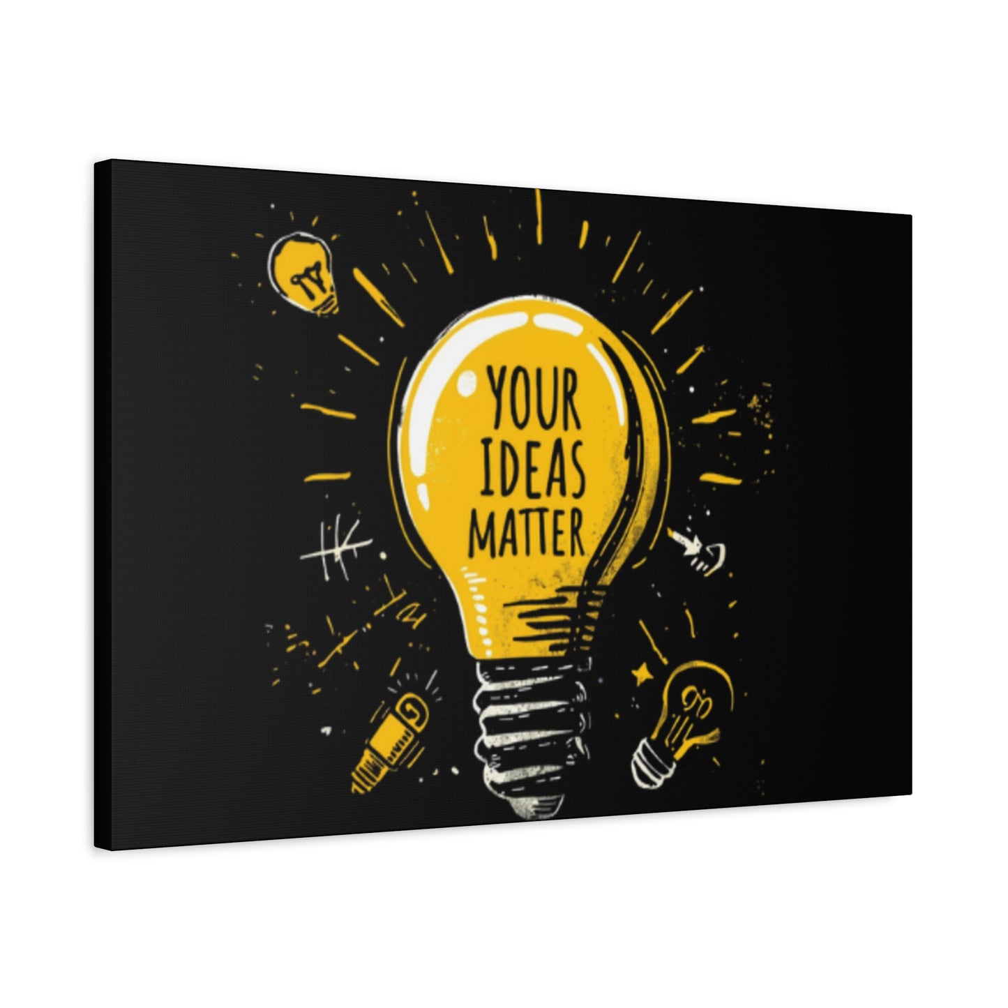 Your Ideas Matter lightbulb Matte Canvas