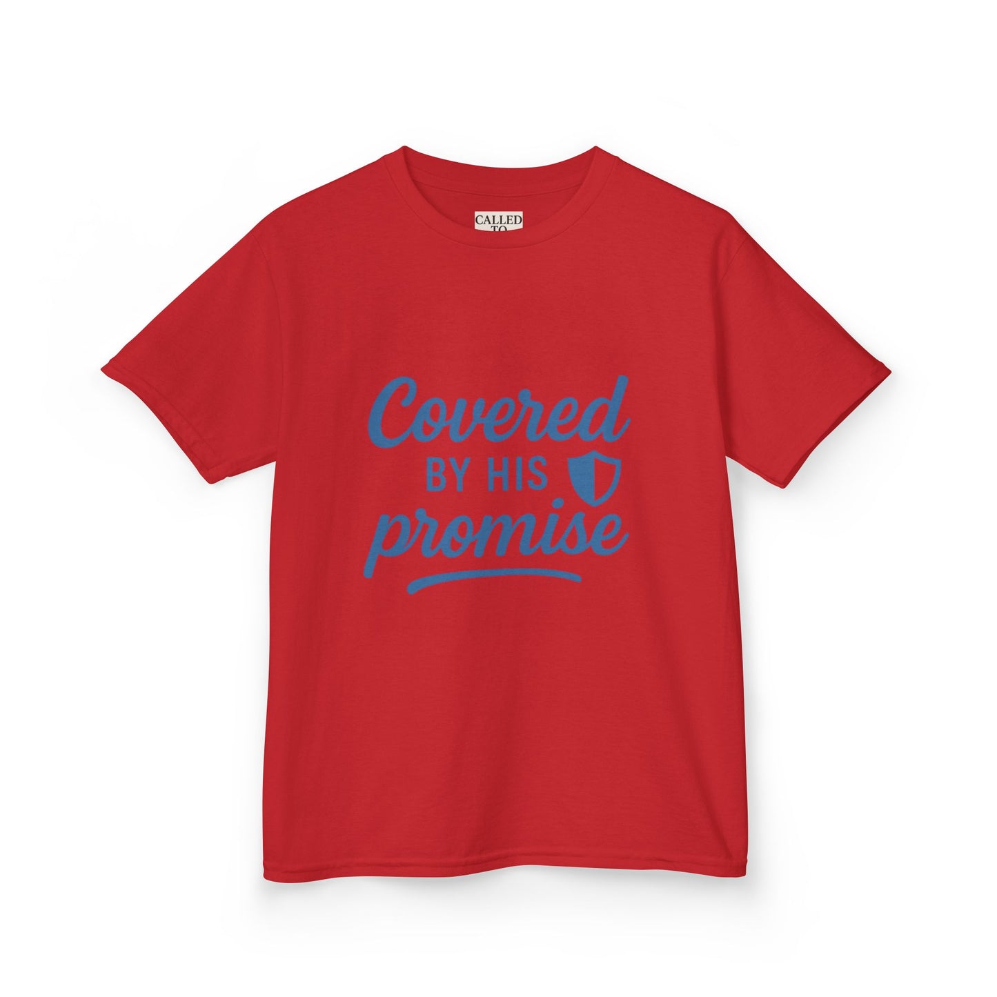 Inspirational Kids Tee - Covered by His Promise, Faith-Based Christian Shirt