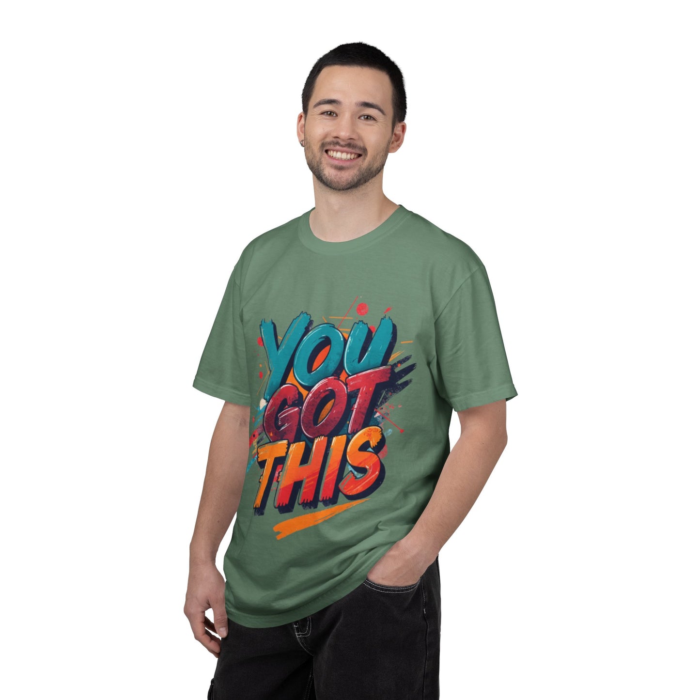 You Got This T-Shirt | Motivational Typography Tee, Colorful Brushstroke Design