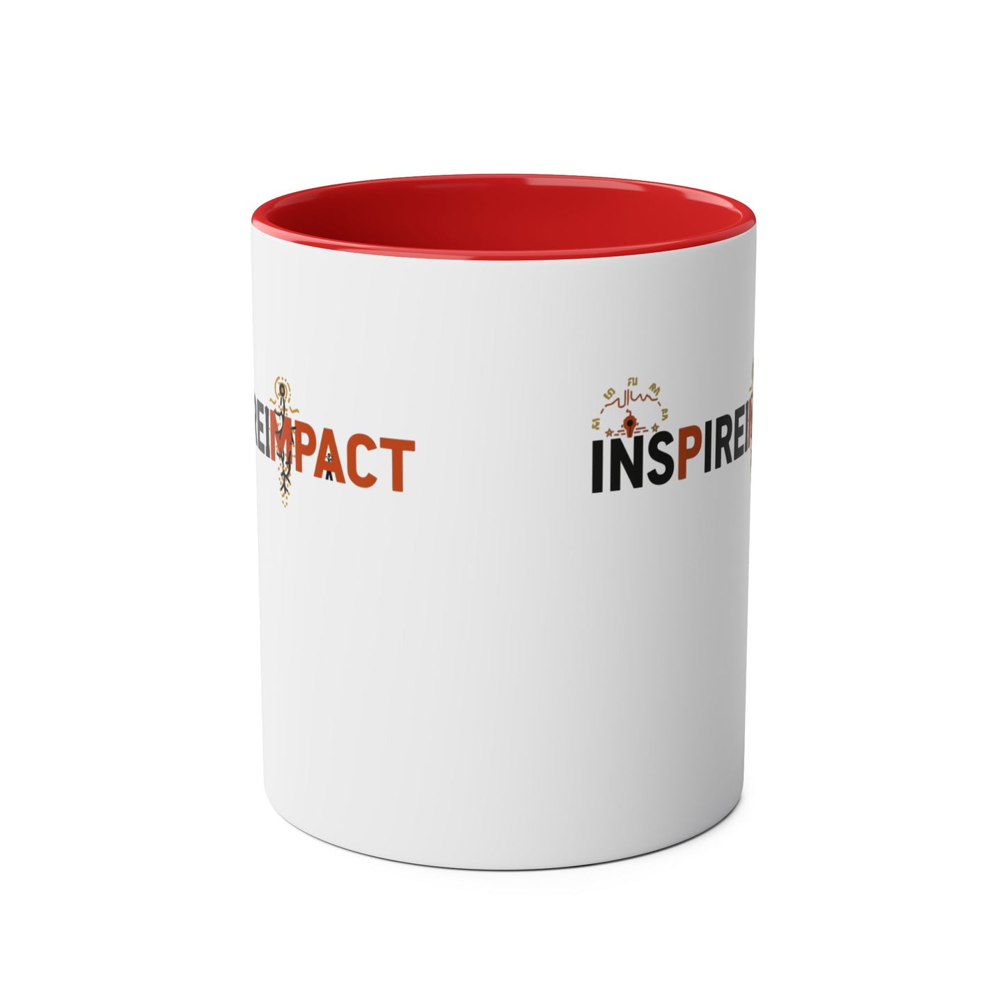 Inspire Impact Mug | Two-Tone 11oz Coffee Mug, Red Interior and Handle