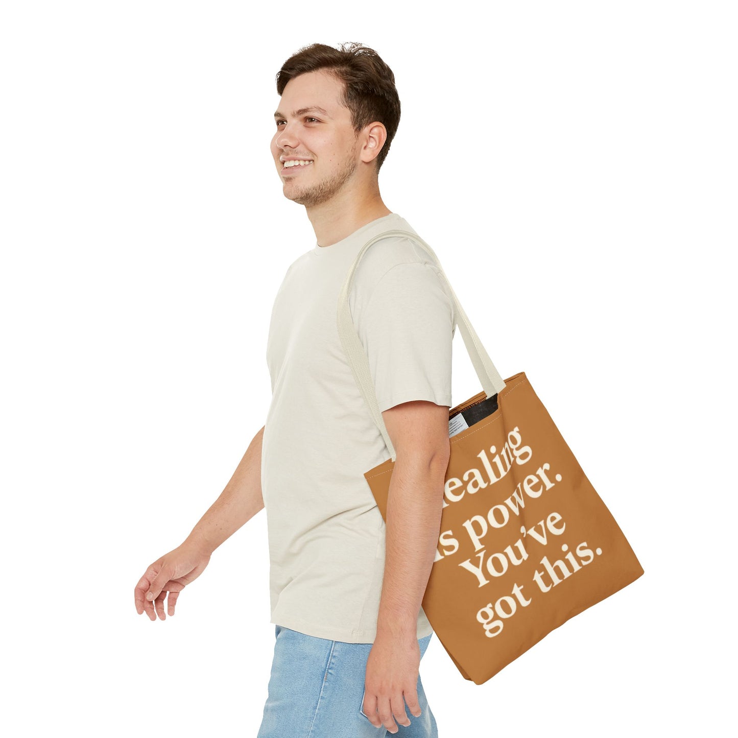 Empowering Healing Tote Bag, Inspirational Market Bag, Motivational Gift, Self-Care Accessory, Supportive Everyday Tote