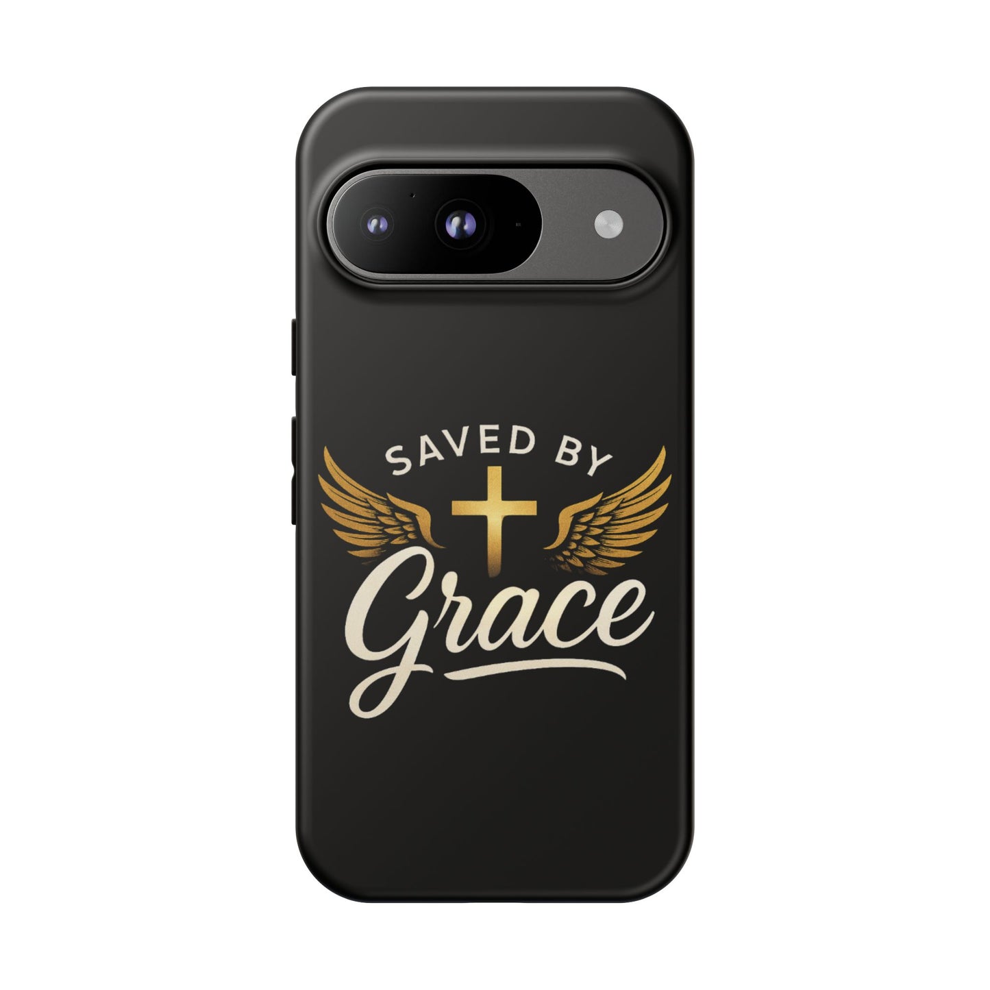 Christian Phone Case - Saved by Grace Design, Unique Gift for Believers, Inspirational Accessory, Stylish Christian Decor