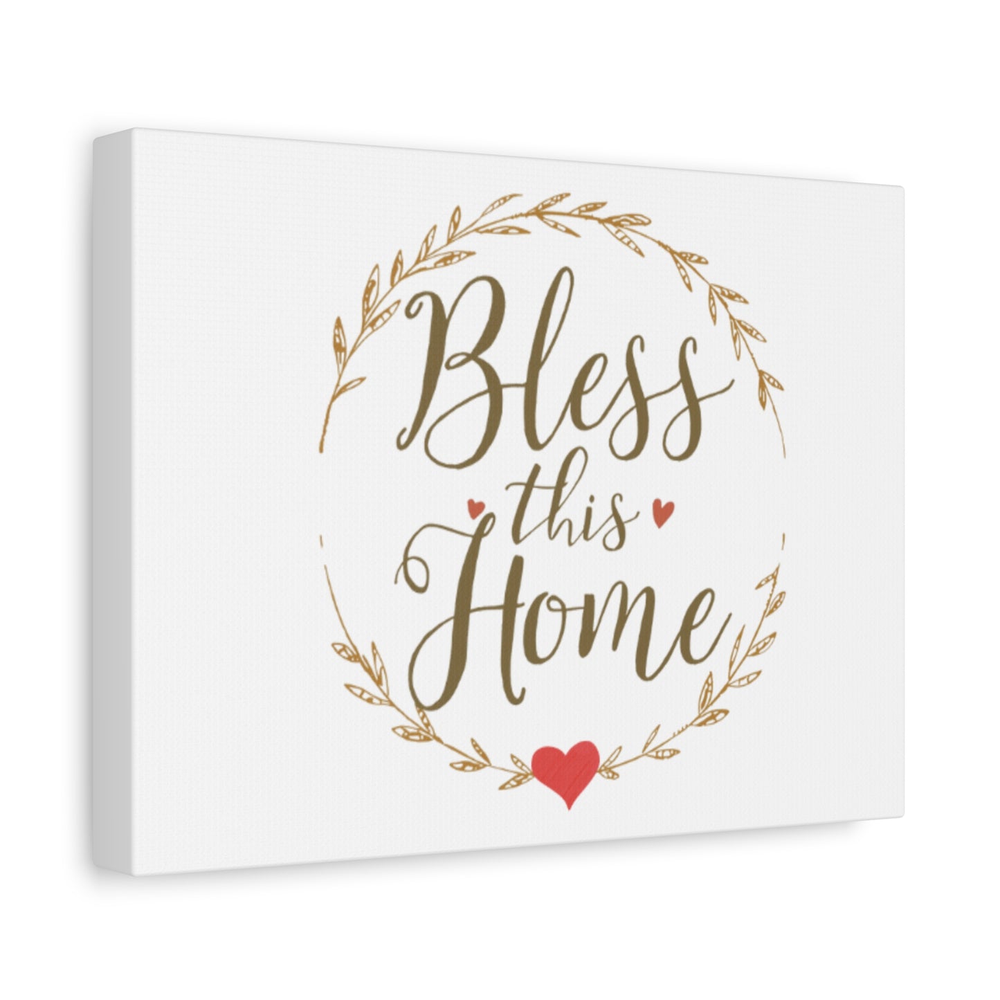Bless This Home laurel wreath wall art Canvas | Matte Stretched 1.25"