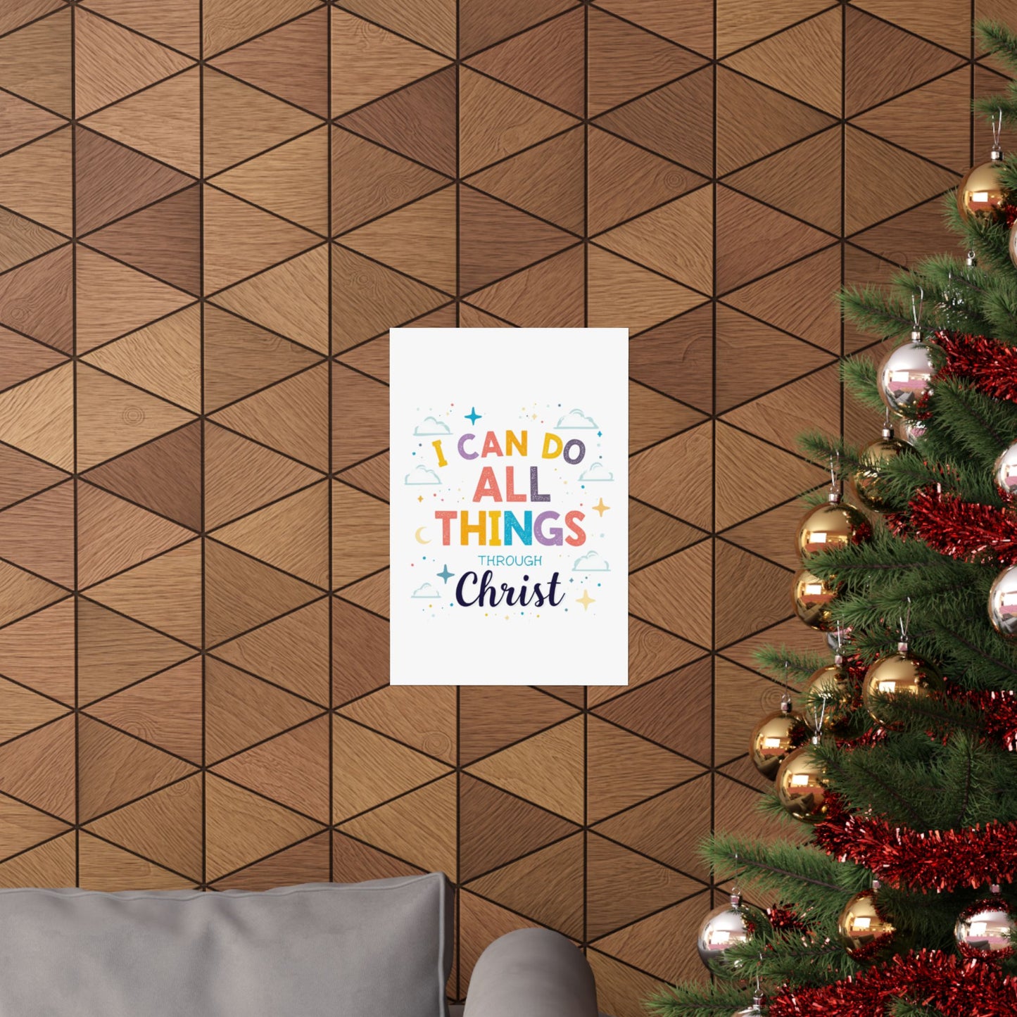 I Can Do All Things Through Christ Poster | Matte Vertical Inspirational Christian Wall Art