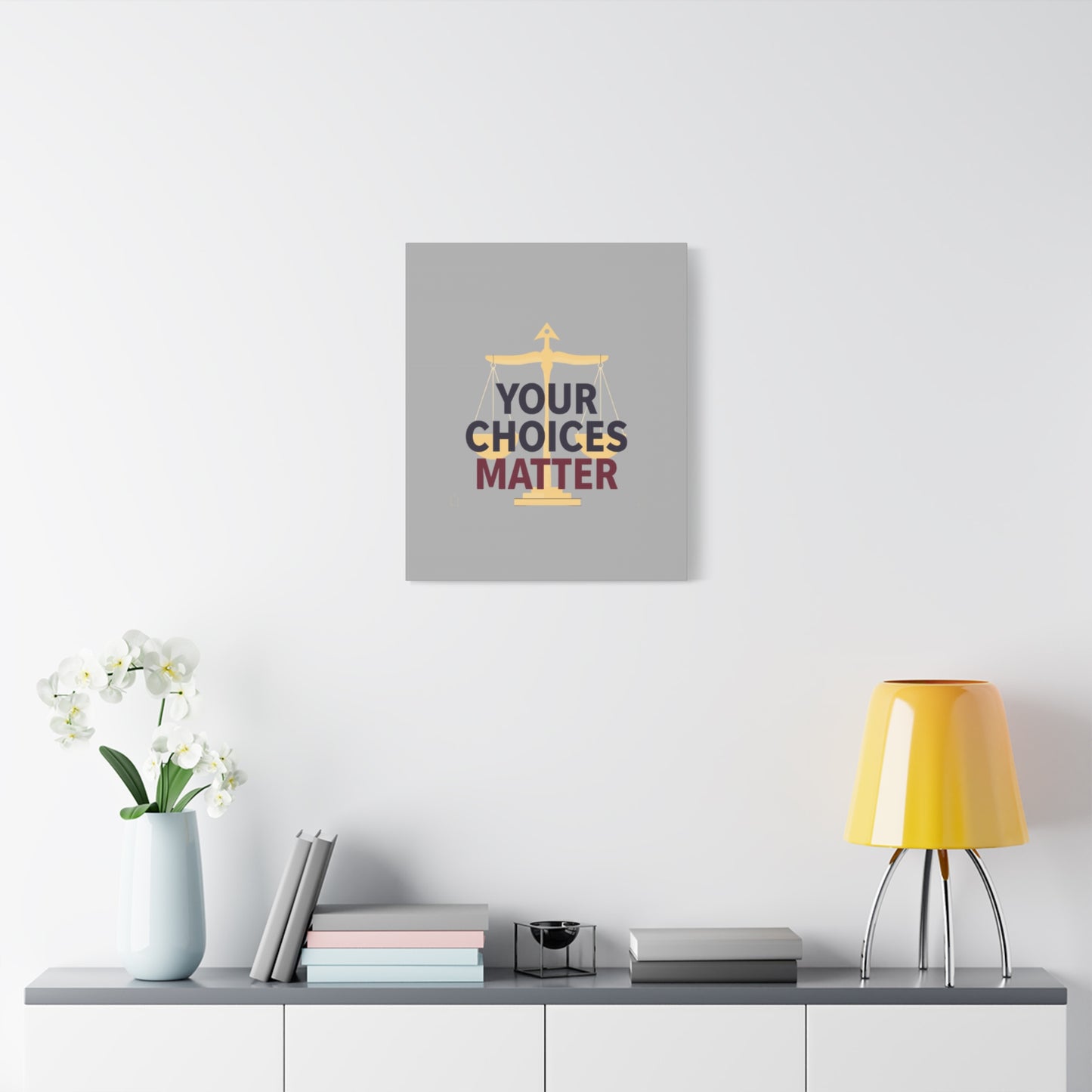 Your Choices Matter scale art Canvas | Matte Stretched Wall Art