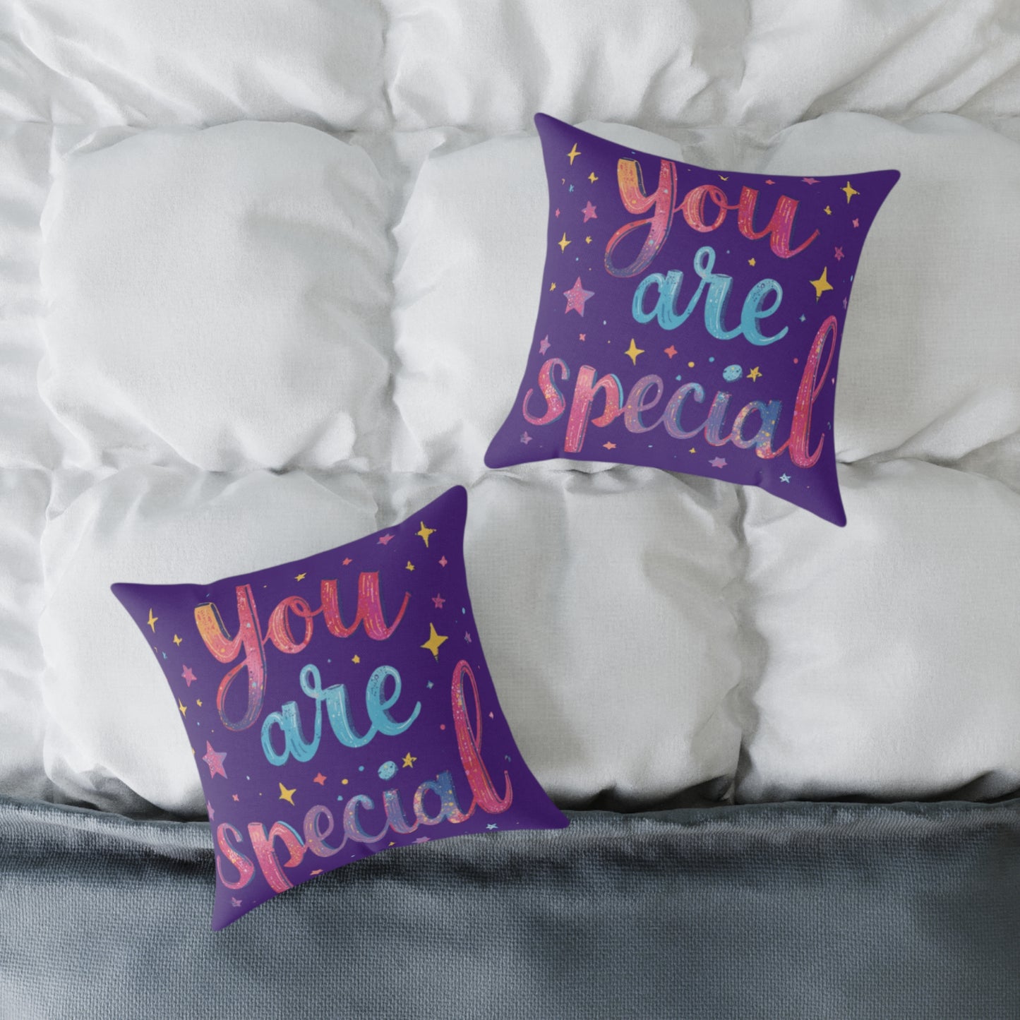 You Are Special pillow | Square Poly Canvas Pillow, inspirational typography