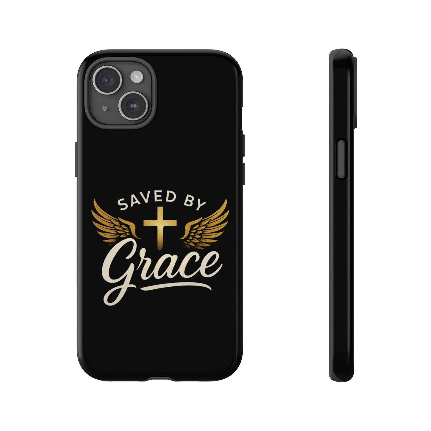 Christian Phone Case - Saved by Grace Design, Unique Gift for Believers, Inspirational Accessory, Stylish Christian Decor