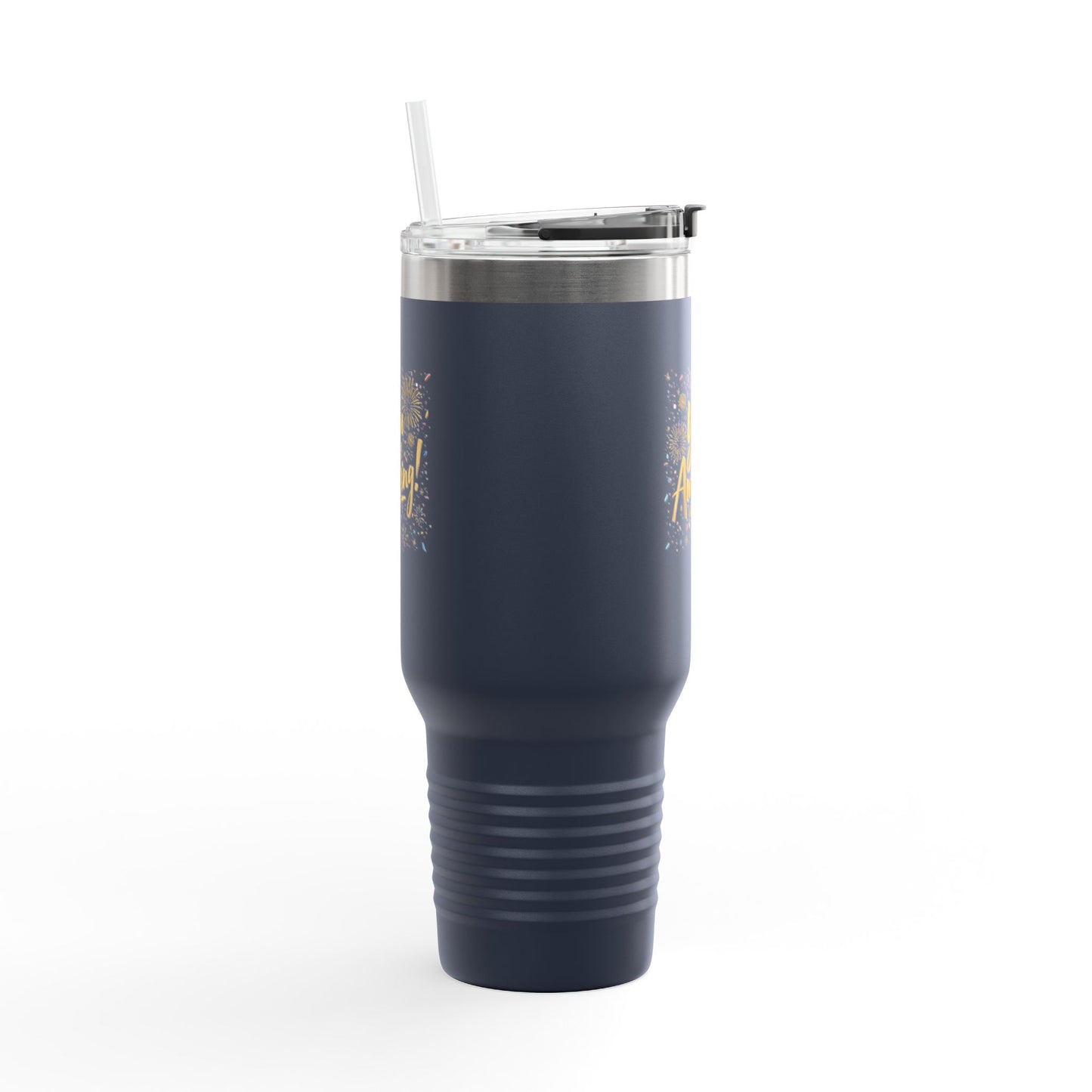 Insulated 40oz Travel Mug, Matte Powder-Coated Stainless Steel | Ergonomic Handle, Leak-Resistant Lid