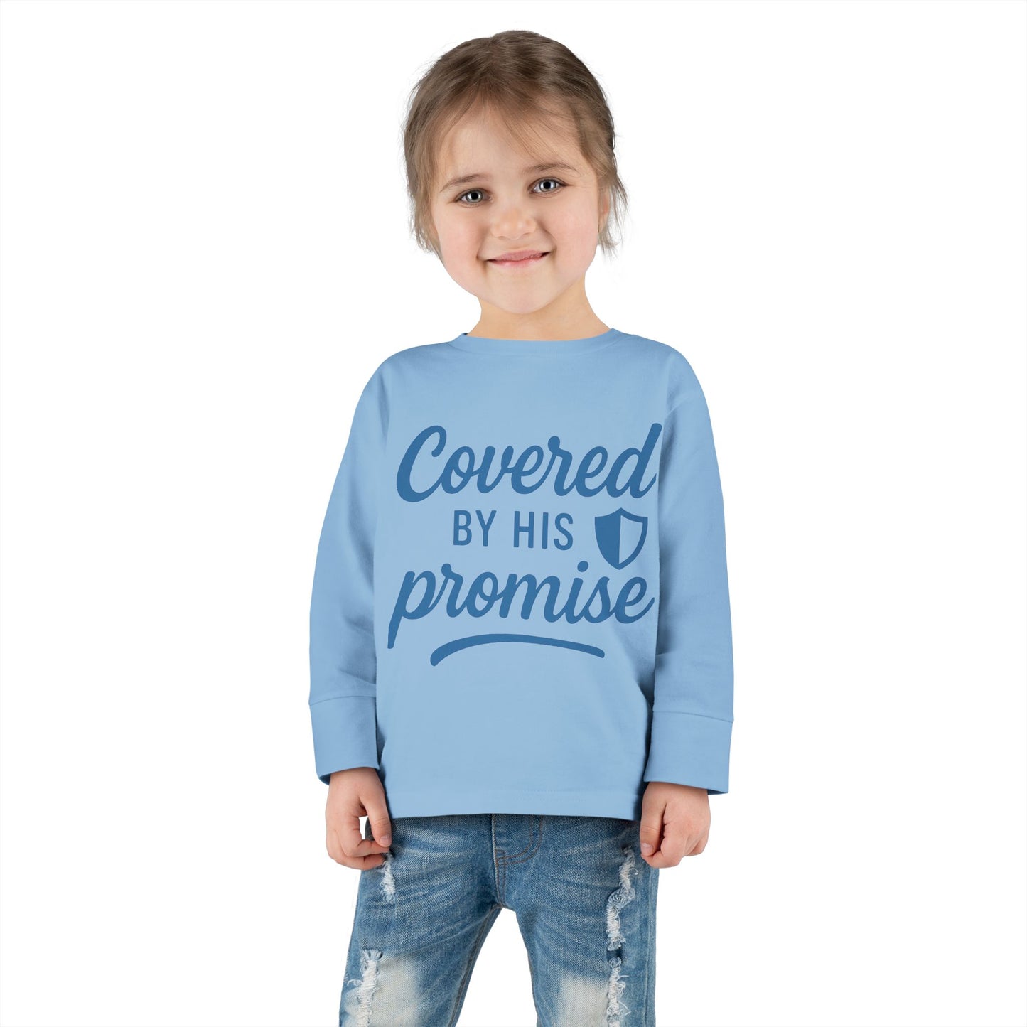 Covered by His Promise Toddler Long Sleeve Tee