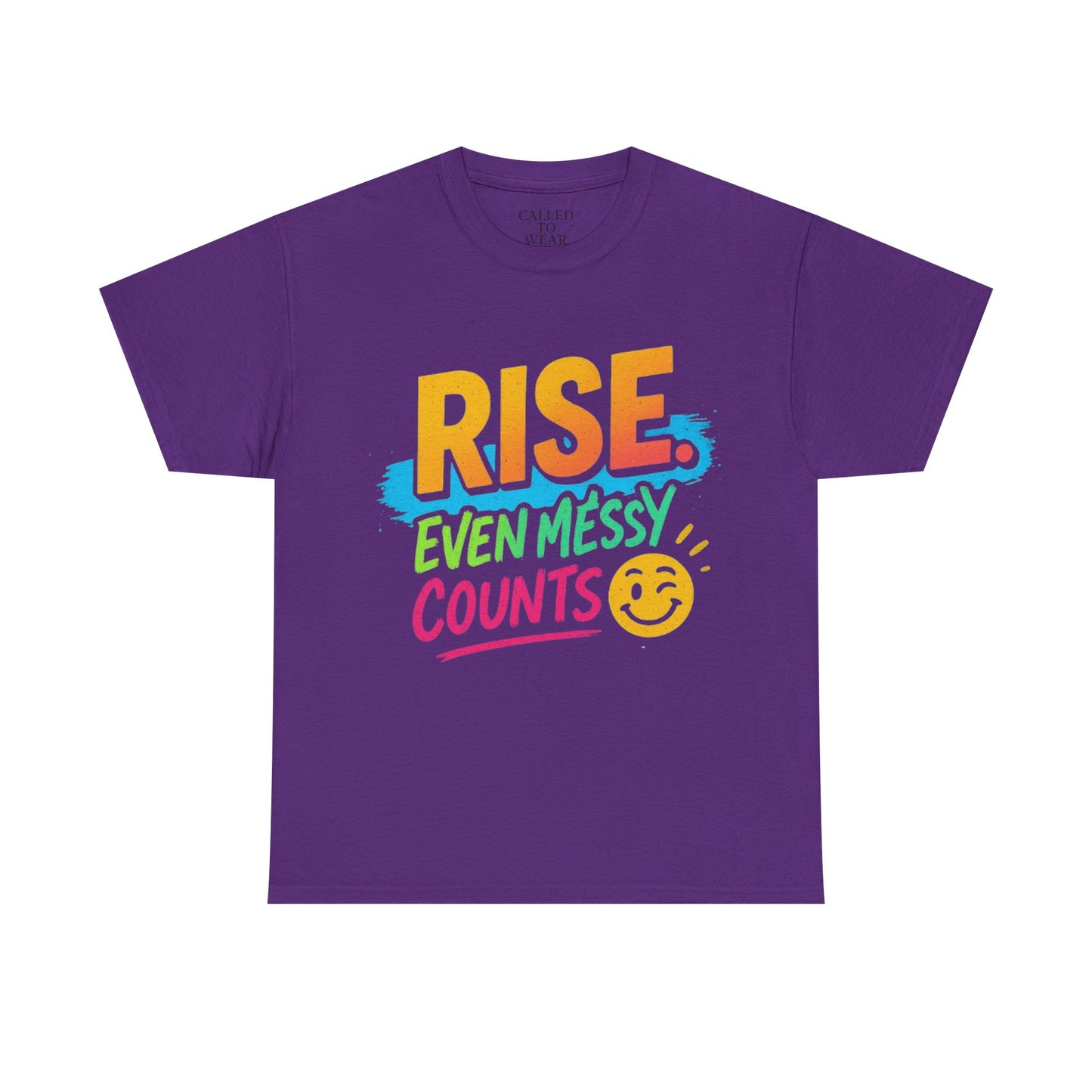 Rise Even Messy Counts Tee | Smiley Brushstroke Motivation