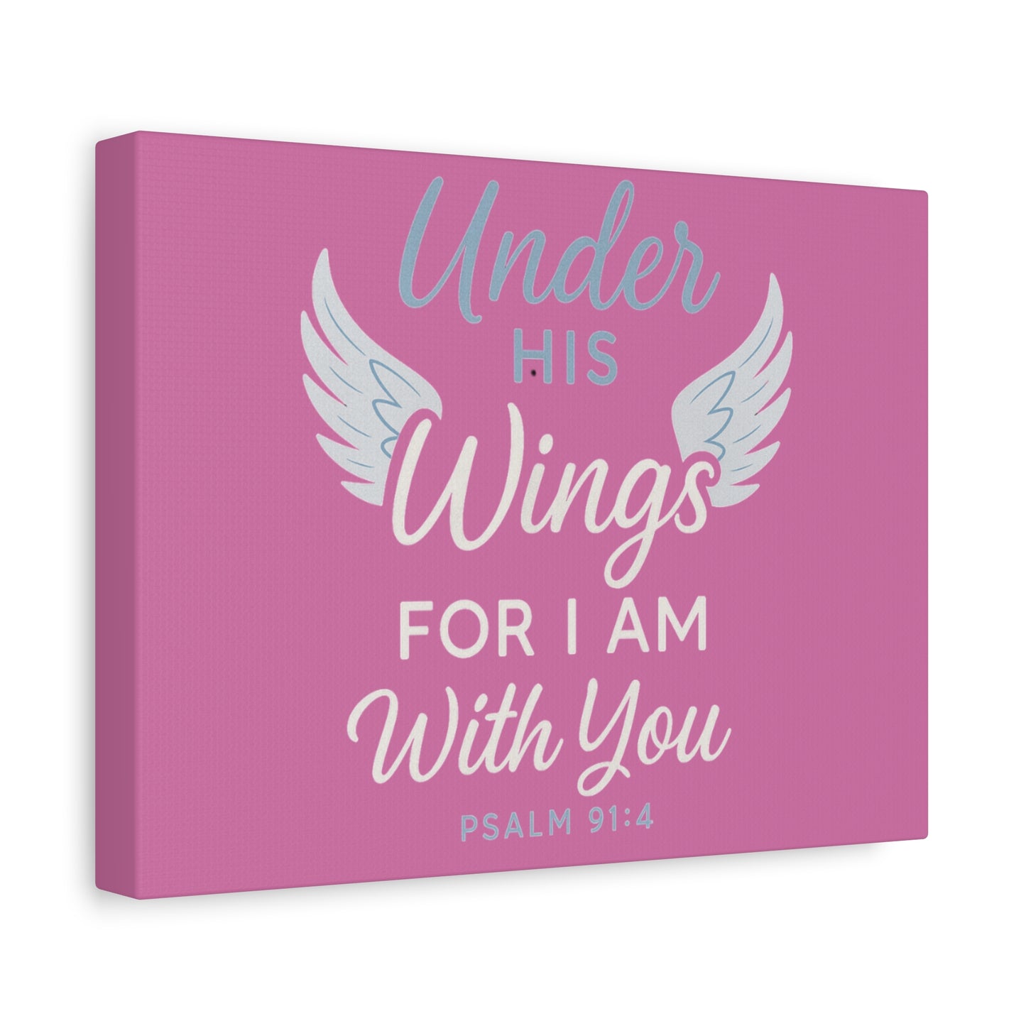 Inspirational Canvas Print, Home Decor, Christian Art, Gift for Faith, Under His Wings, Psalm 91:4