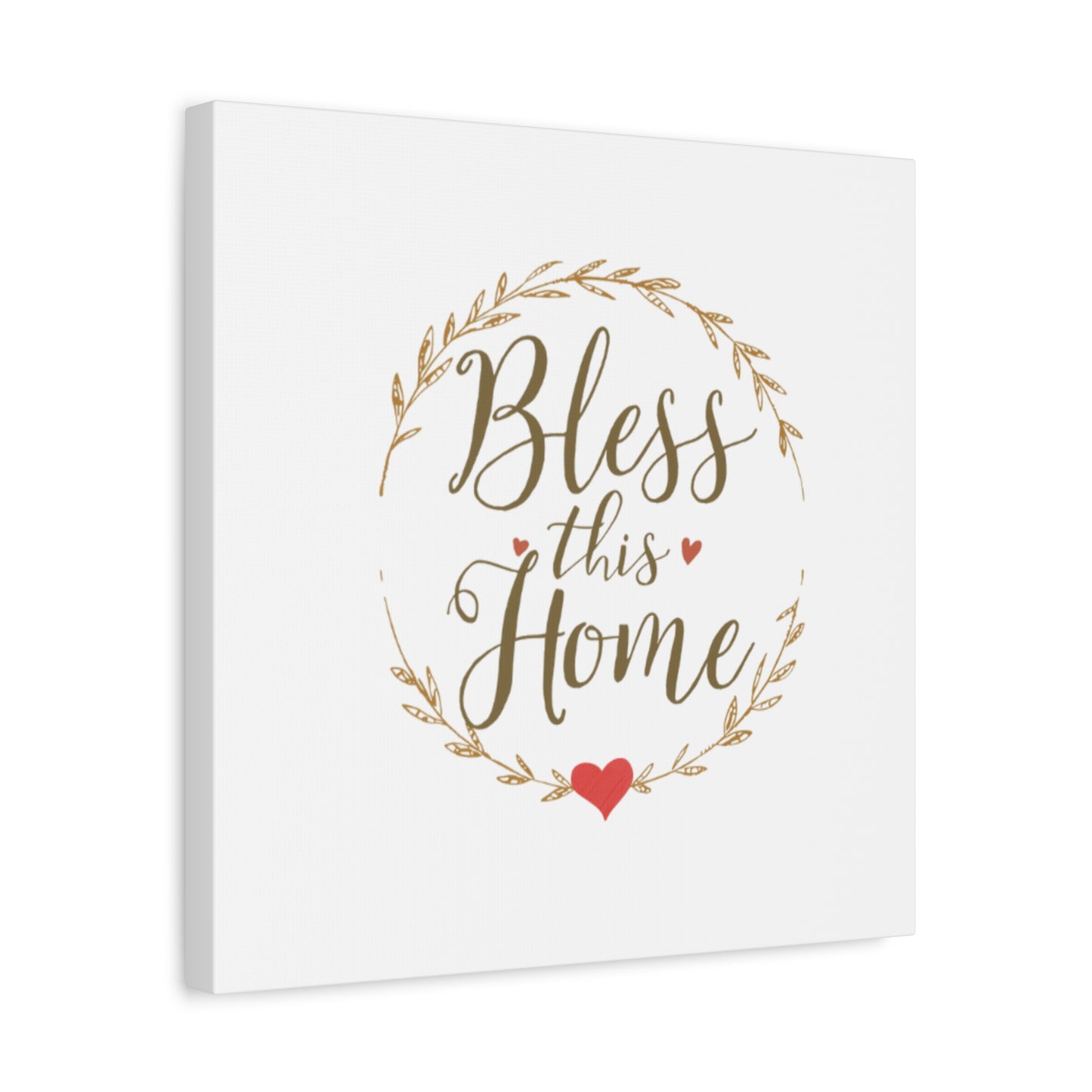 Bless This Home laurel wreath wall art Canvas | Matte Stretched 1.25"
