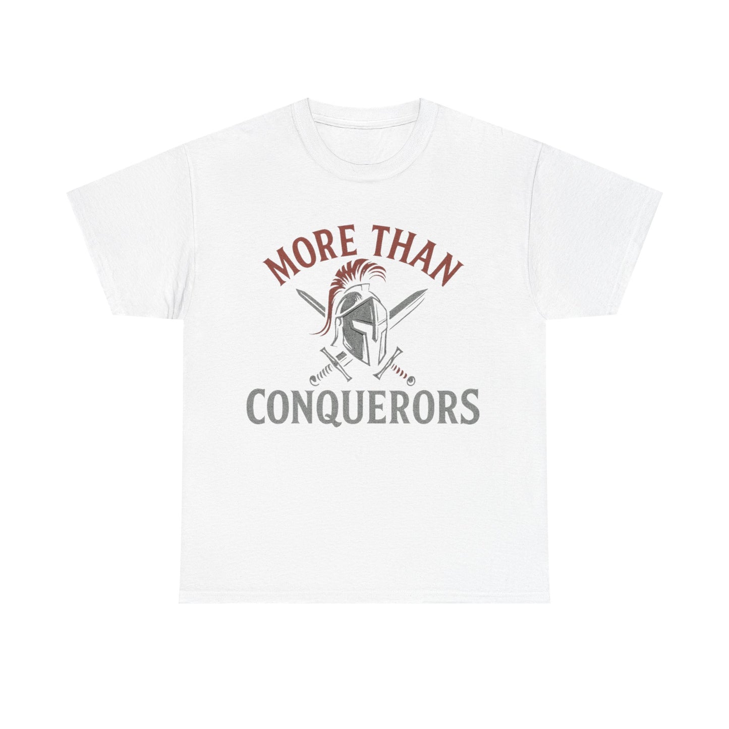 More Than Conquerors Unisex Heavy Cotton Tee, Motivational Shirt, Gifts for Him or Her