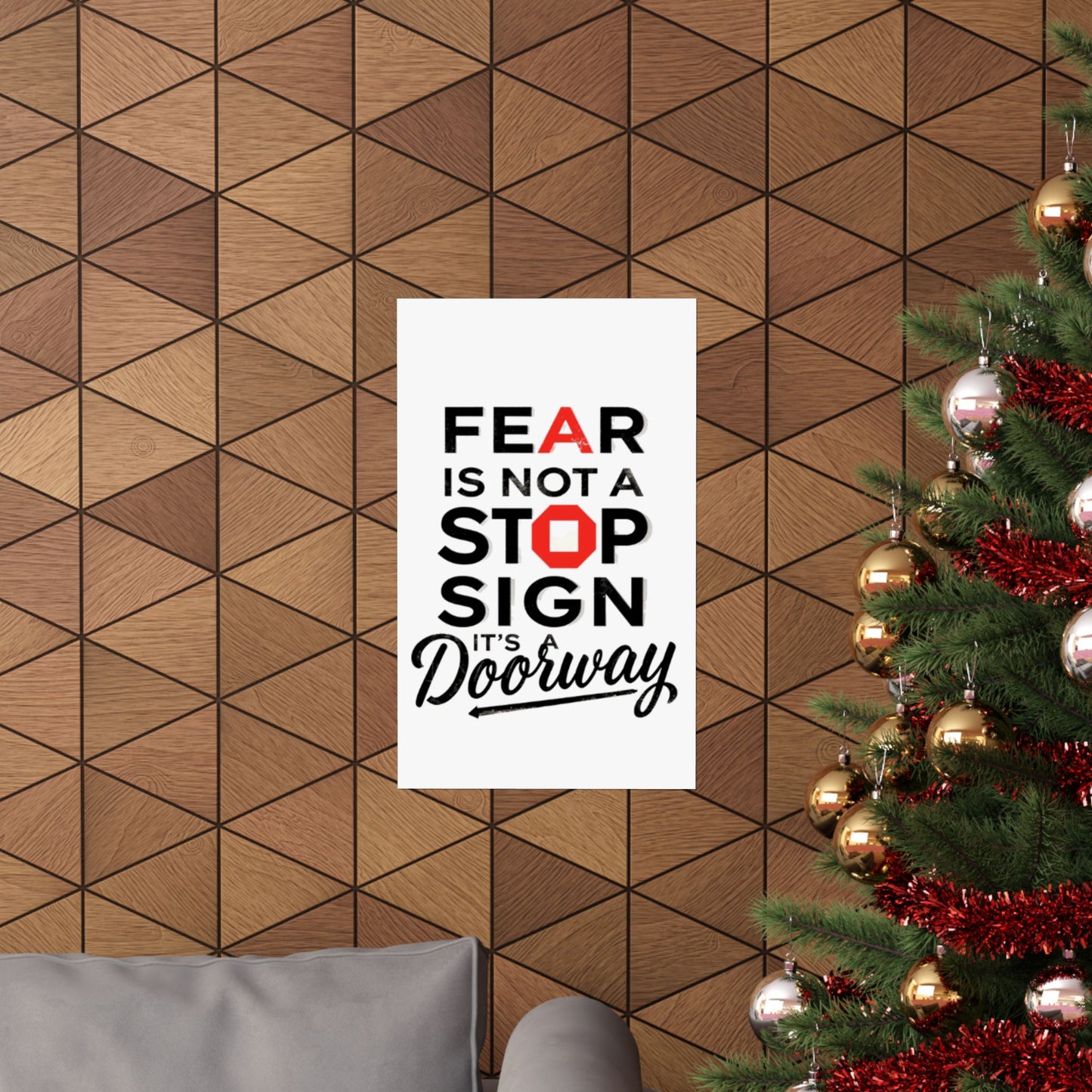 Fear Is Not a Stop Sign Matte Vertical Poster | Motivational Typography