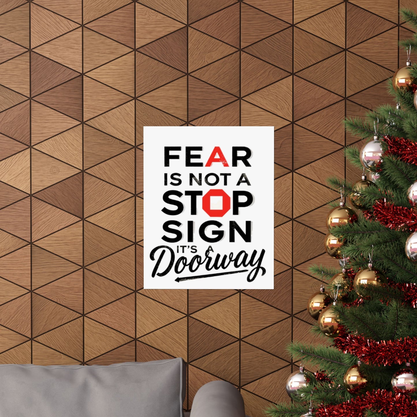 Fear Is Not a Stop Sign Matte Vertical Poster | Motivational Typography
