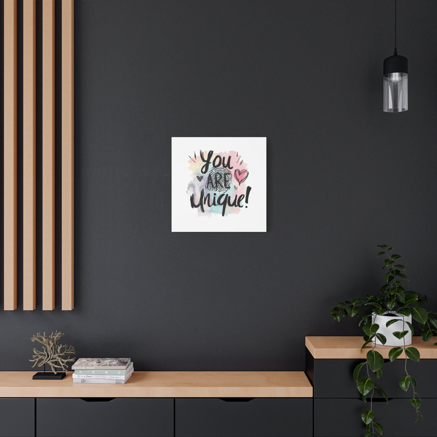 You Are Unique fingerprint heart canvas