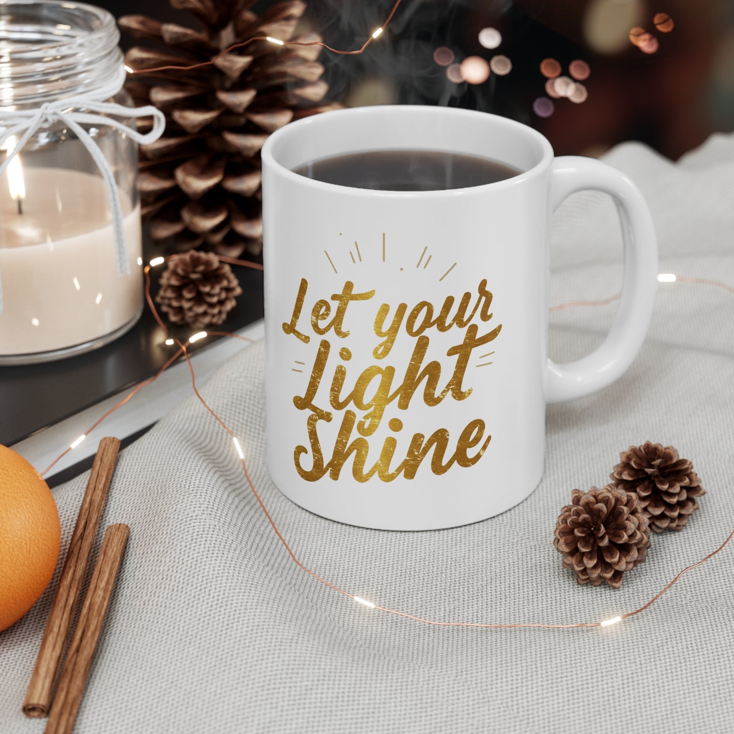 Let Your Light Shine Mug | Ceramic Coffee Cup, 11oz or 15oz