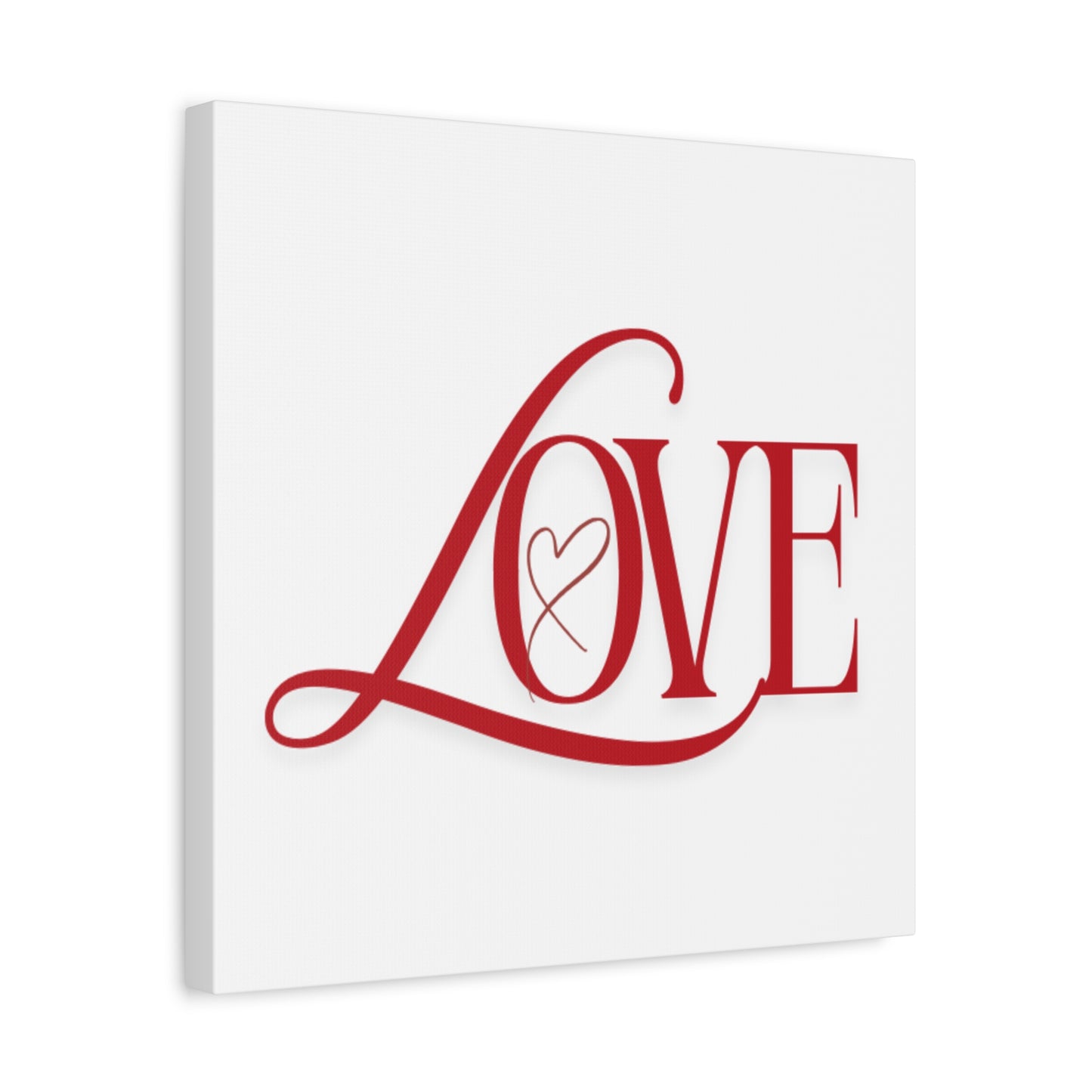Red Script LOVE with Heart Canvas