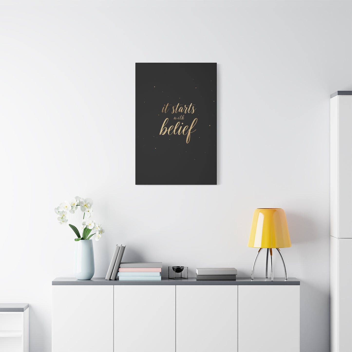 It Starts With Belief Canvas | Inspirational Wall Art, Matte Stretched Canvas