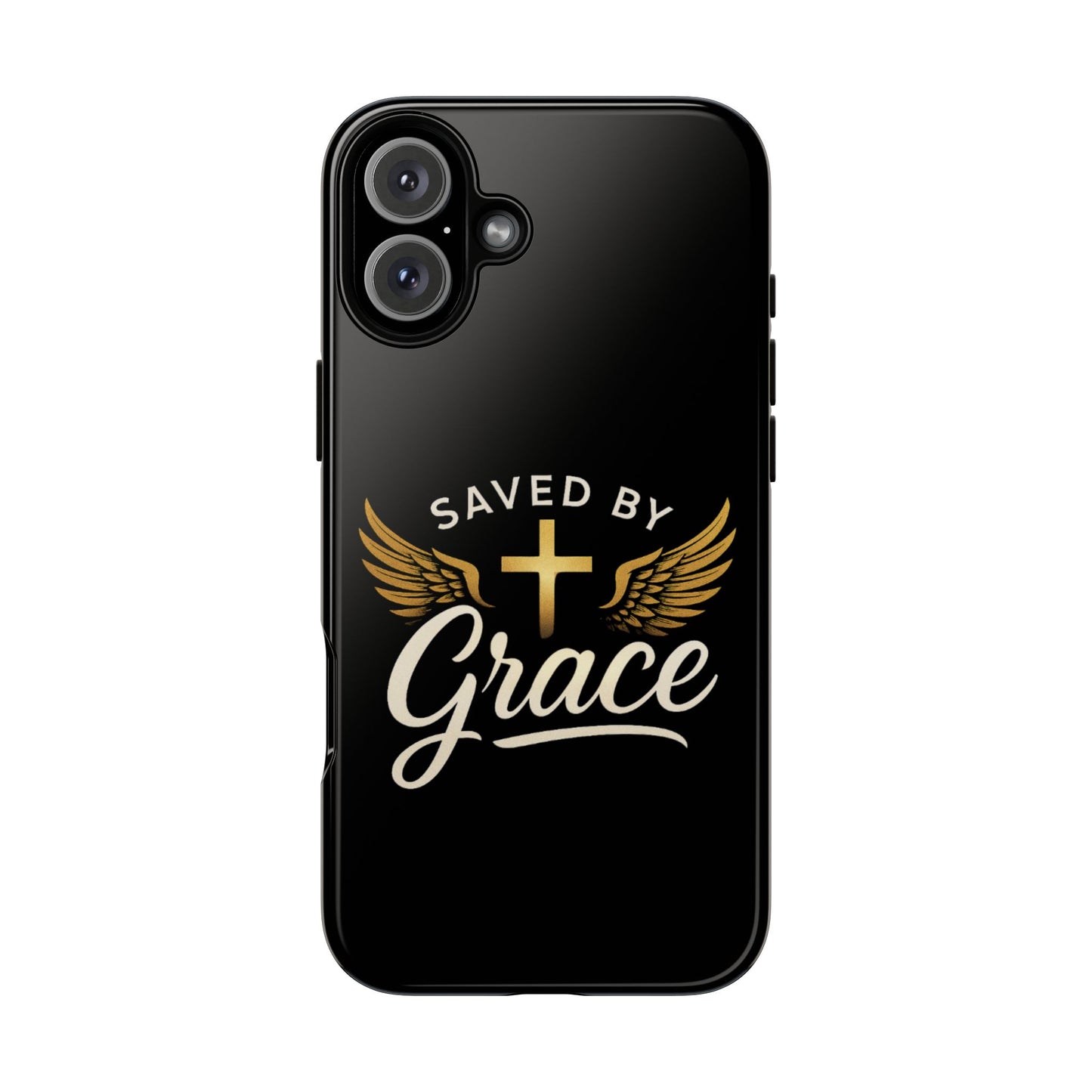 Christian Phone Case - Saved by Grace Design, Unique Gift for Believers, Inspirational Accessory, Stylish Christian Decor