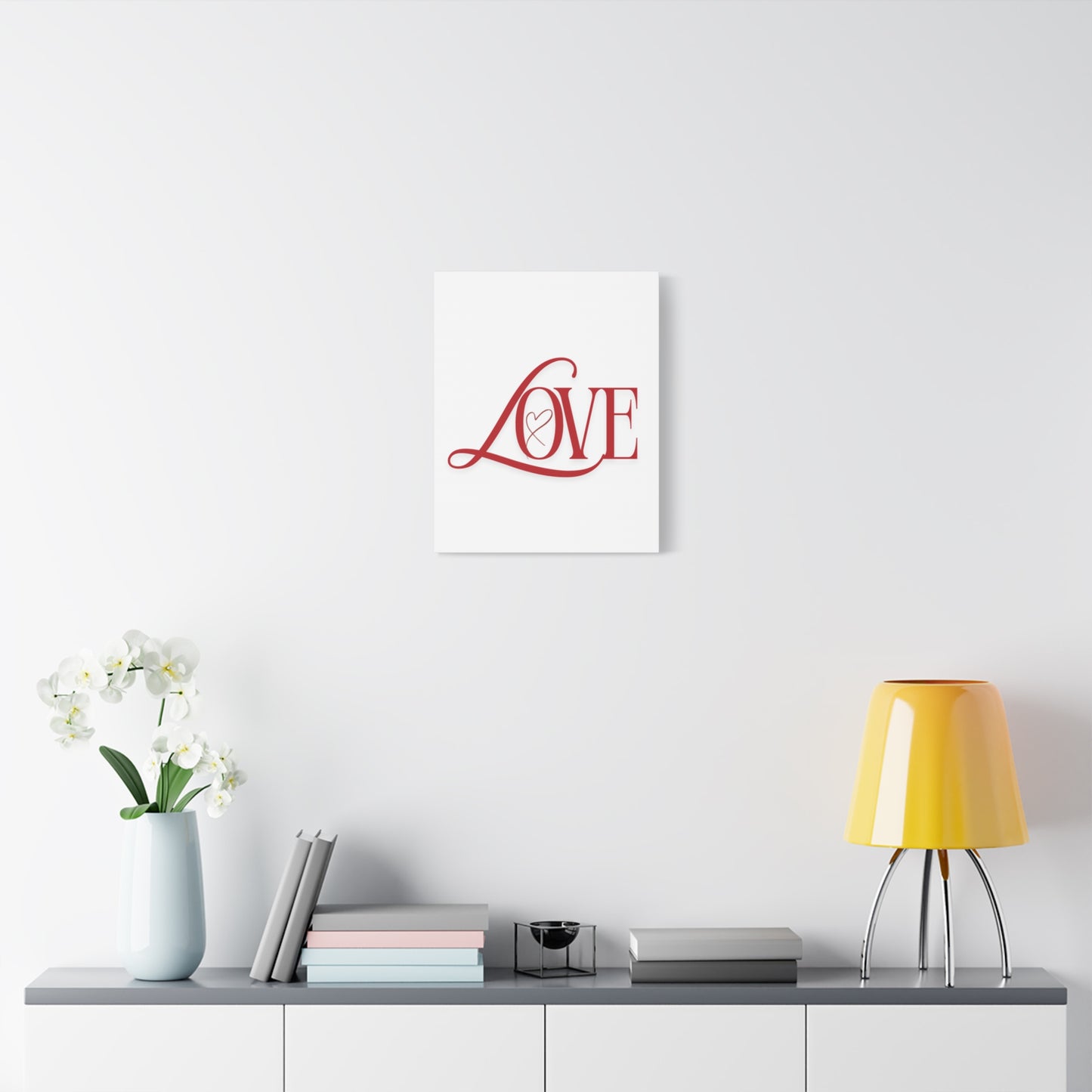 Red Script LOVE with Heart Canvas