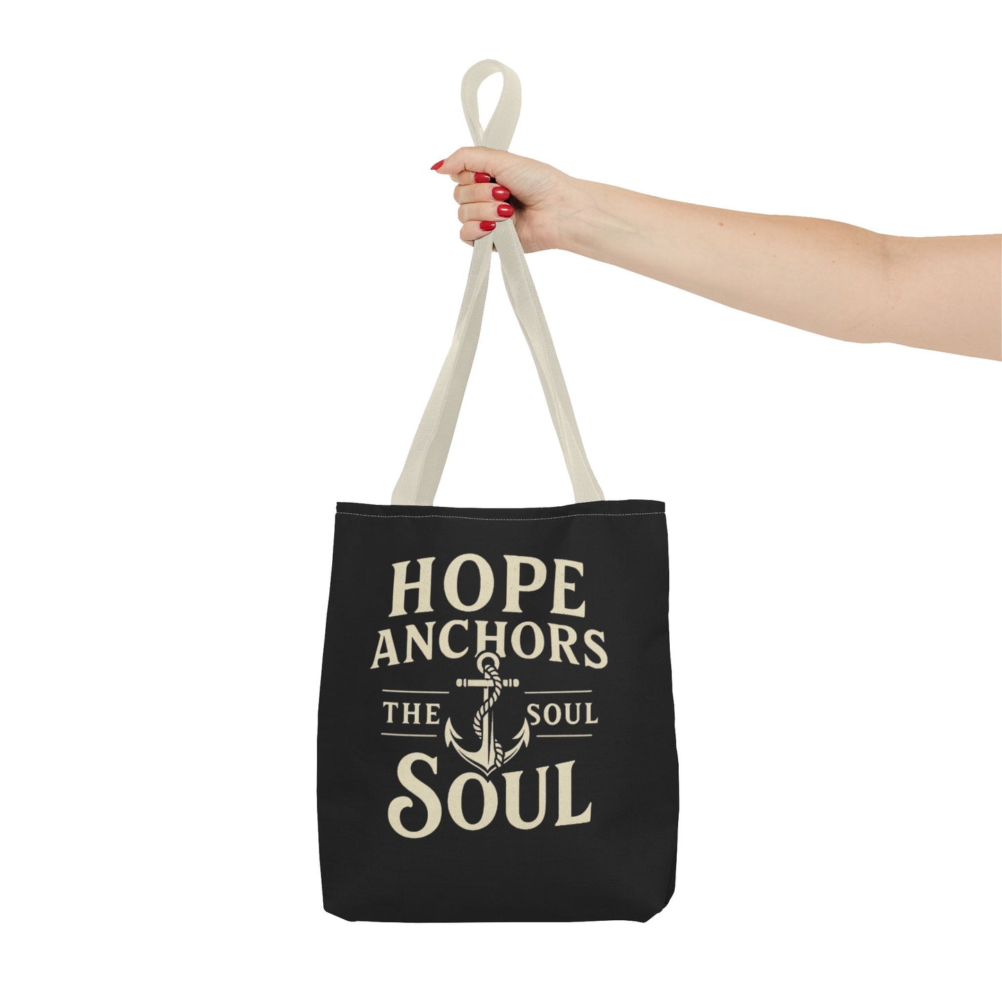 Inspirational Tote Bag - Hope Anchors the Soul, Everyday Use, Beach Bag, Travel Companion