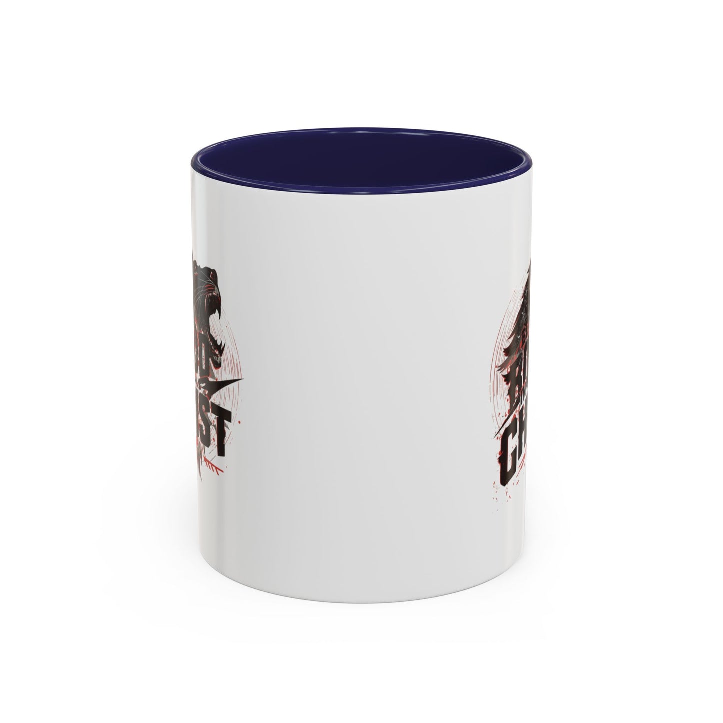 Be Bold In Christ mug | Christian wolf graphic, black accented coffee mug