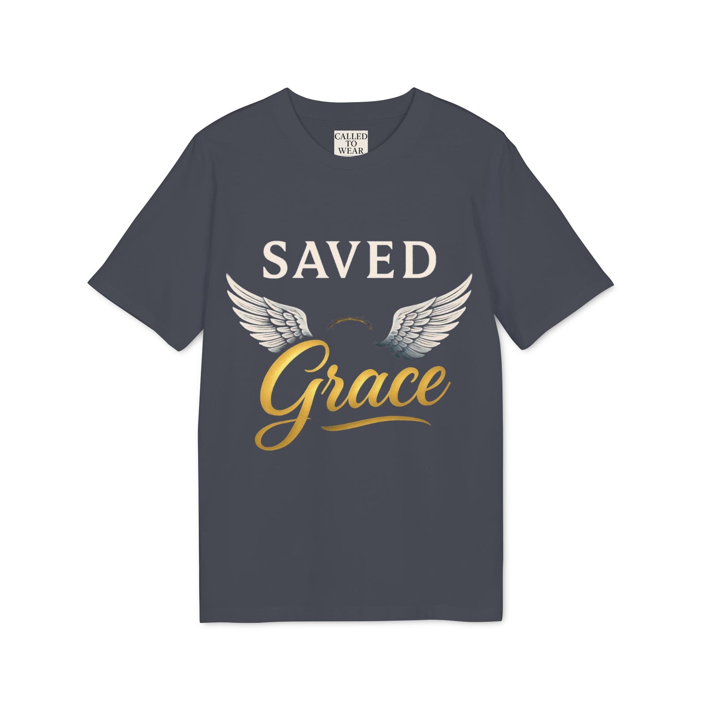 Faith Graphic T-Shirt - Saved Grace with Wings - Christian Gift
