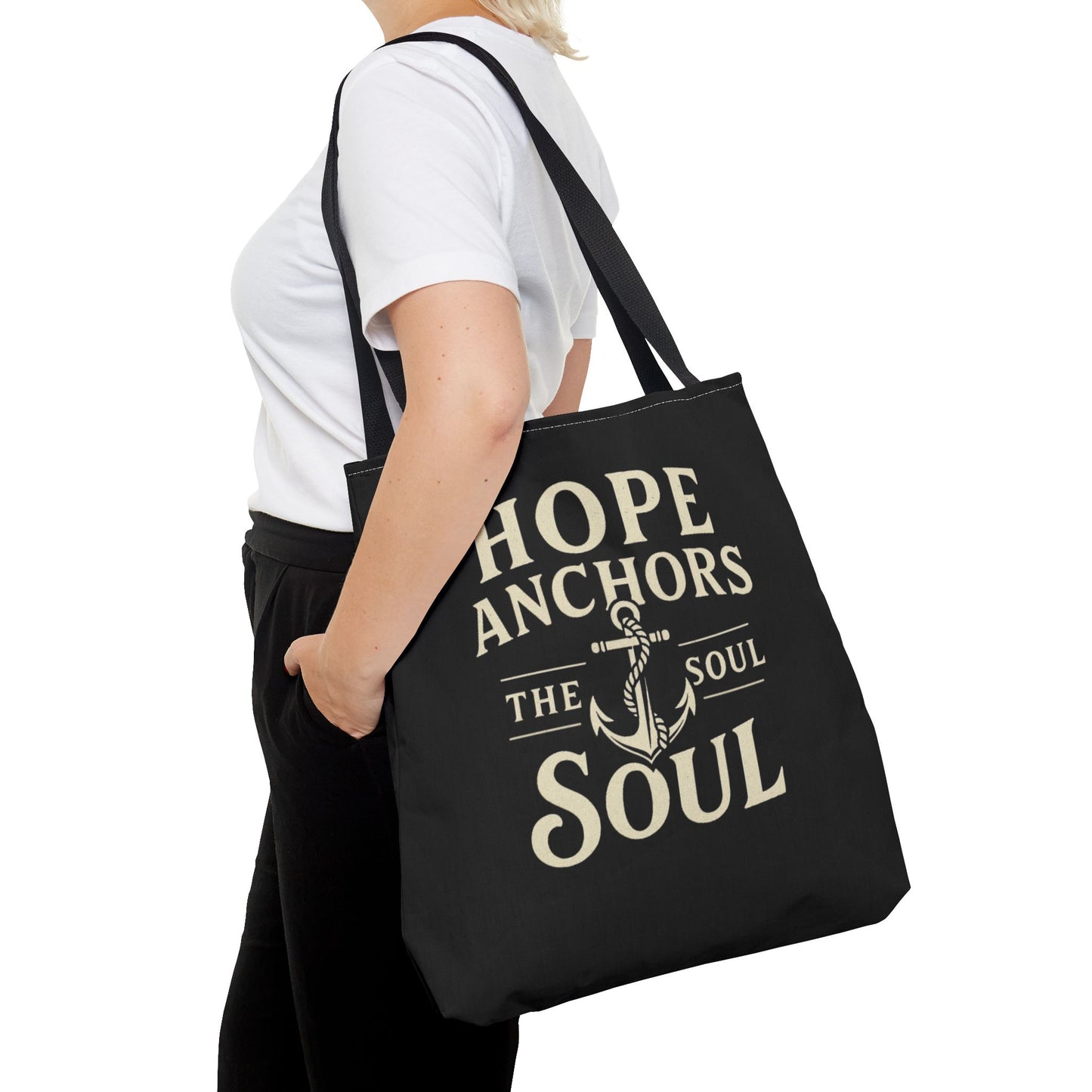 Inspirational Tote Bag - Hope Anchors the Soul, Everyday Use, Beach Bag, Travel Companion