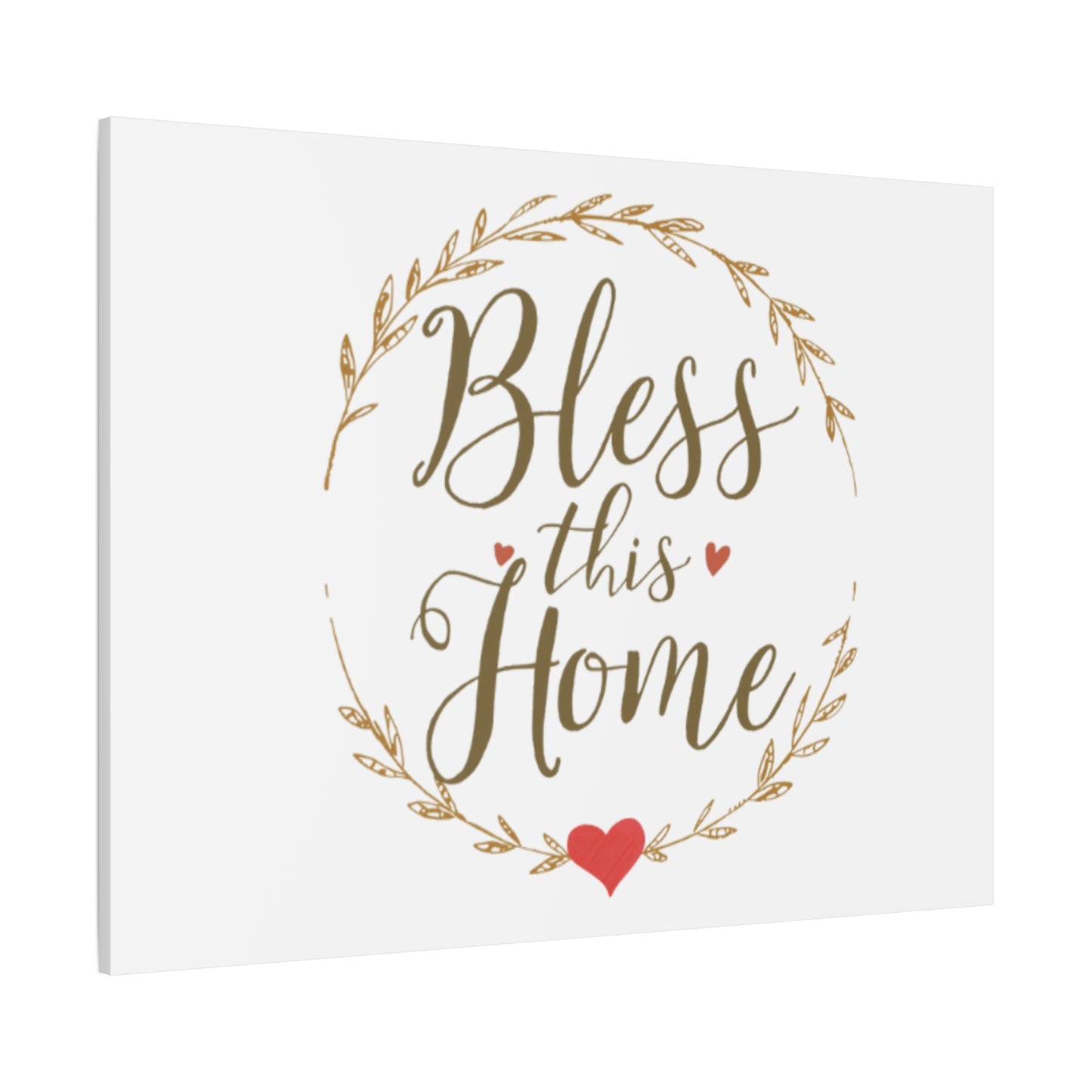 Bless This Home laurel wreath wall art Canvas | Matte Stretched 1.25"