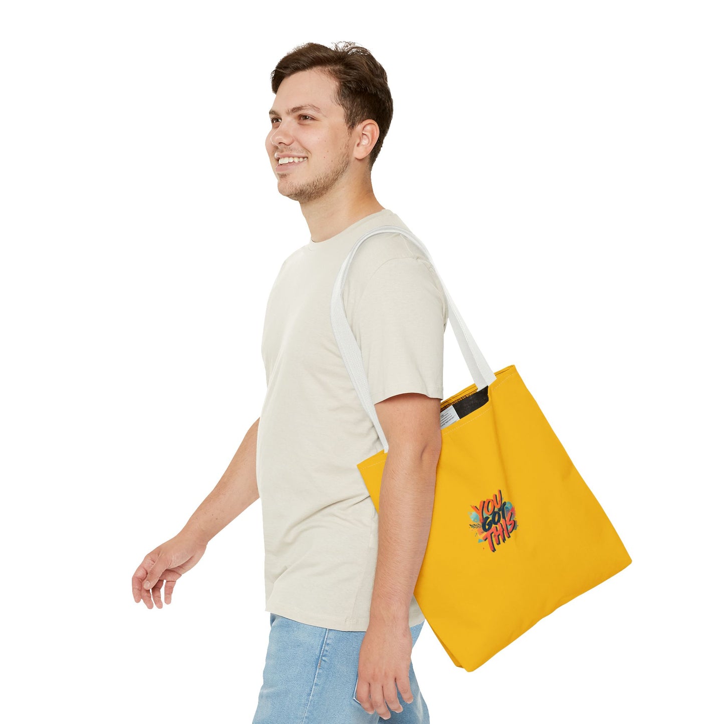 You Got This motivational graphic Tote Bag | positive quote, yellow background