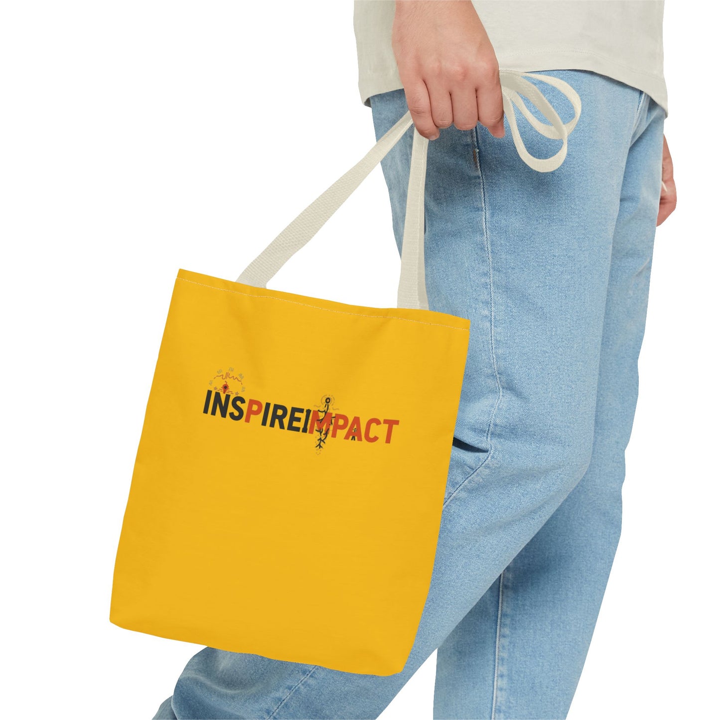 Inspire Impact typography tote bag | motivational slogan tote