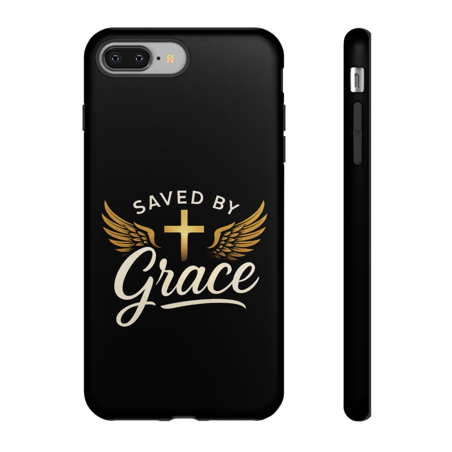 Christian Phone Case - Saved by Grace Design, Unique Gift for Believers, Inspirational Accessory, Stylish Christian Decor