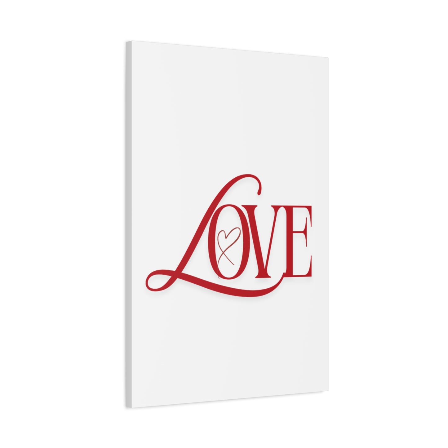 Red Script LOVE with Heart Canvas