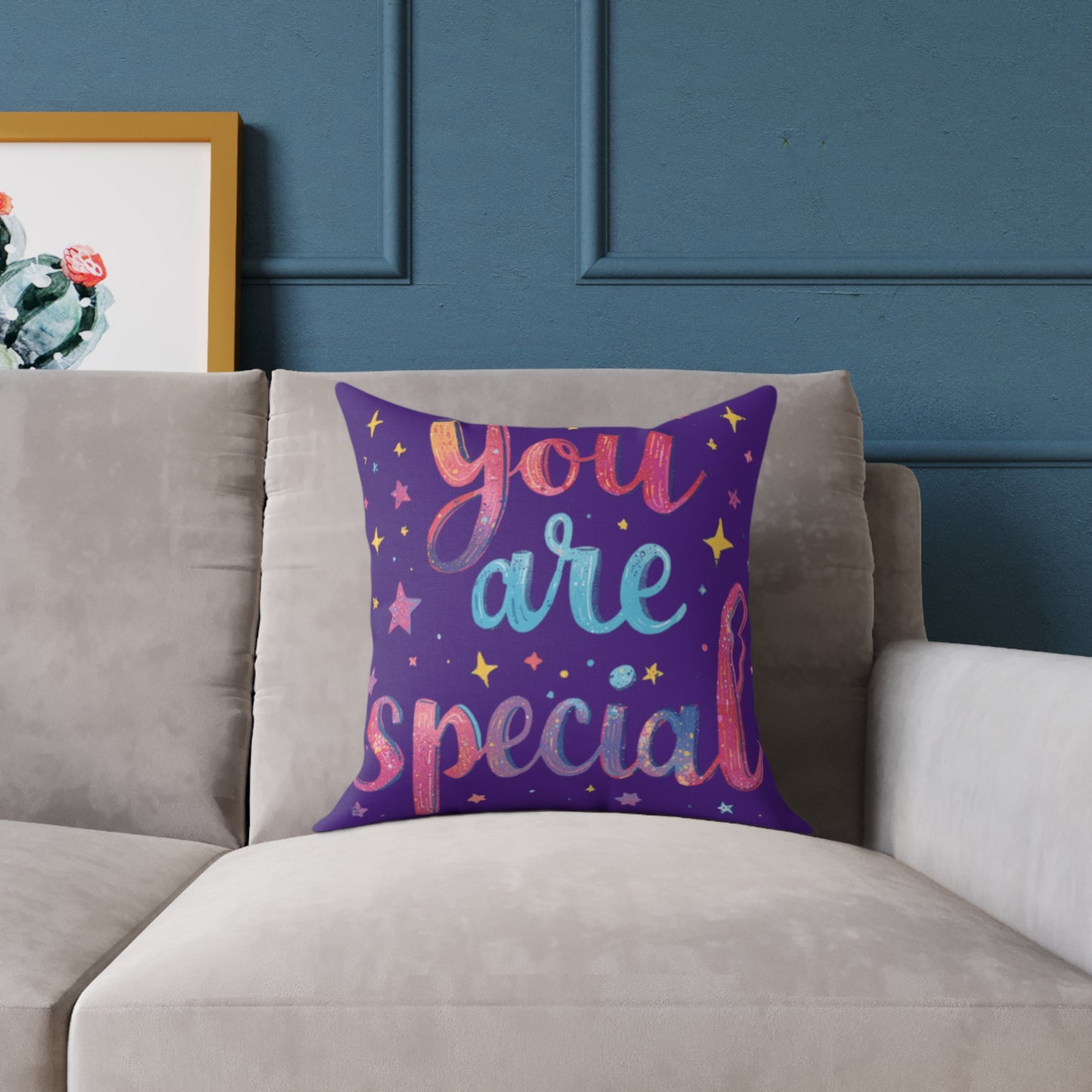 You Are Special pillow | Square Poly Canvas Pillow, inspirational typography