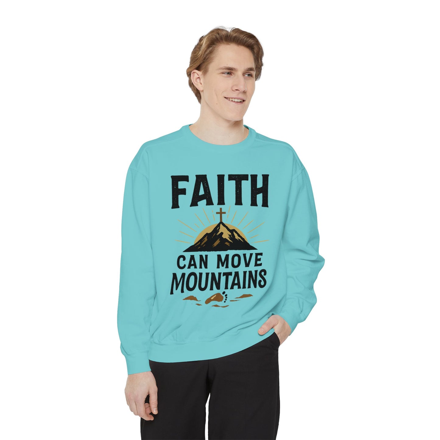 Faith-Inspired Garment-Dyed Sweatshirt | Cozy Christian Apparel, Inspirational Gift, Faith Merchandise, Unisex Crewneck, Casual Sweat