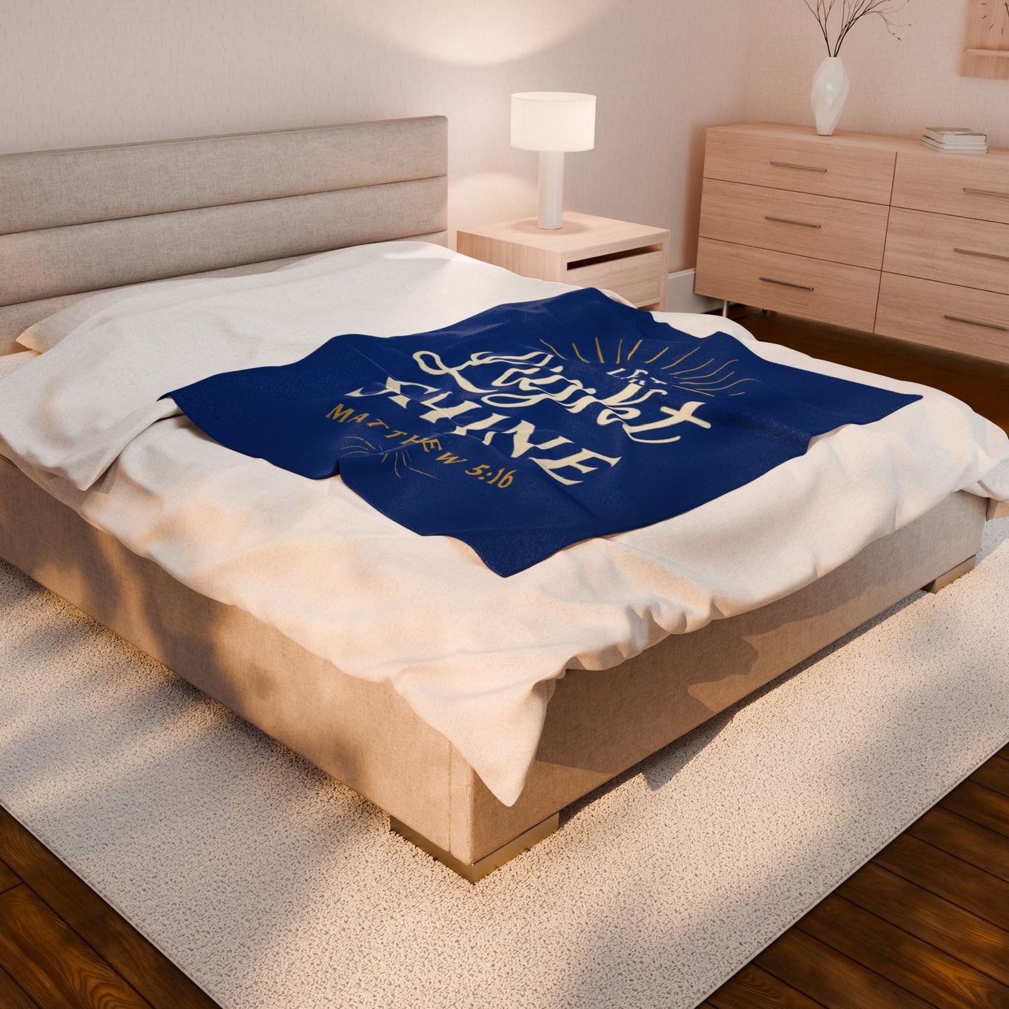 Inspirational Velveteen Plush Blanket - Light Shine Bible Verse