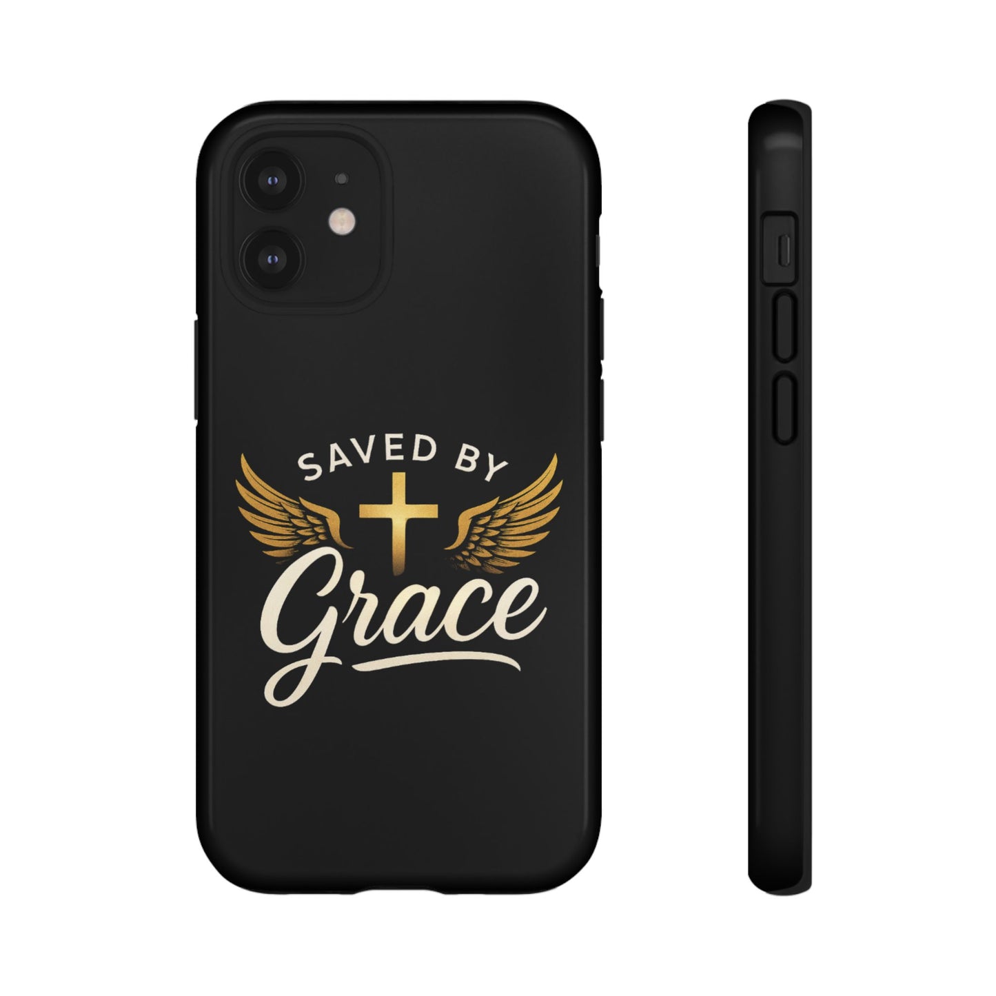 Christian Phone Case - Saved by Grace Design, Unique Gift for Believers, Inspirational Accessory, Stylish Christian Decor