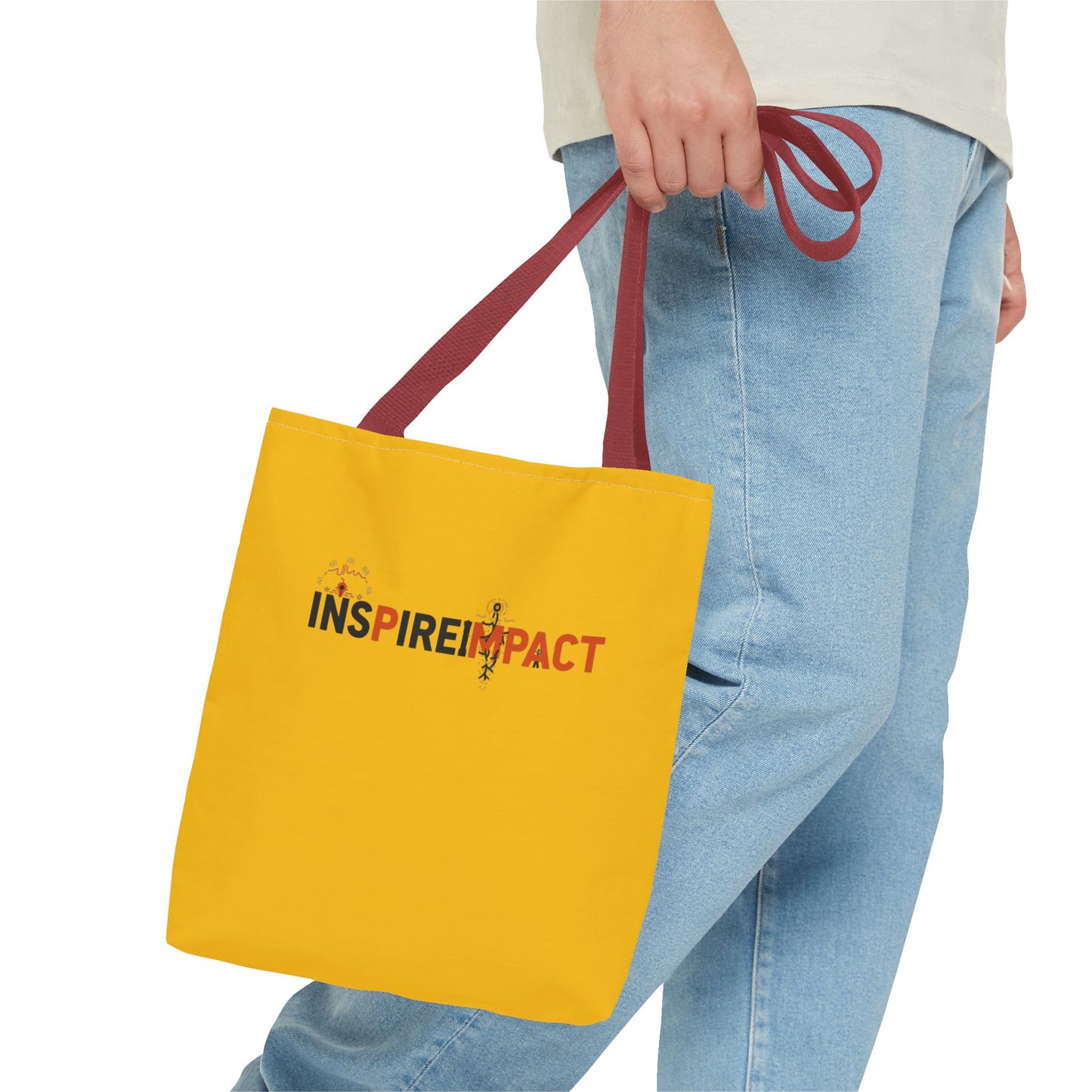 Inspire Impact typography tote bag | motivational slogan tote