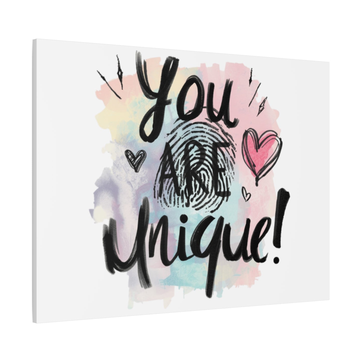 You Are Unique fingerprint heart canvas