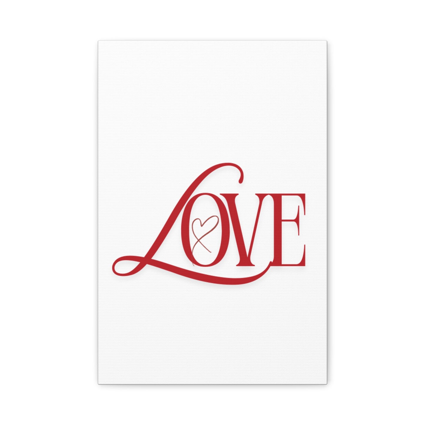 Red Script LOVE with Heart Canvas