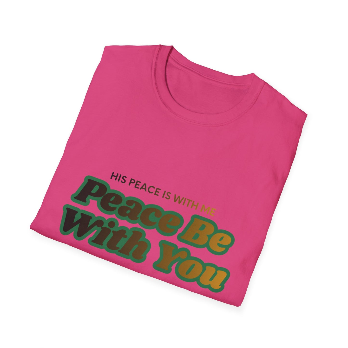 Peace Be With You T-Shirt | Retro Green Amber Lettering