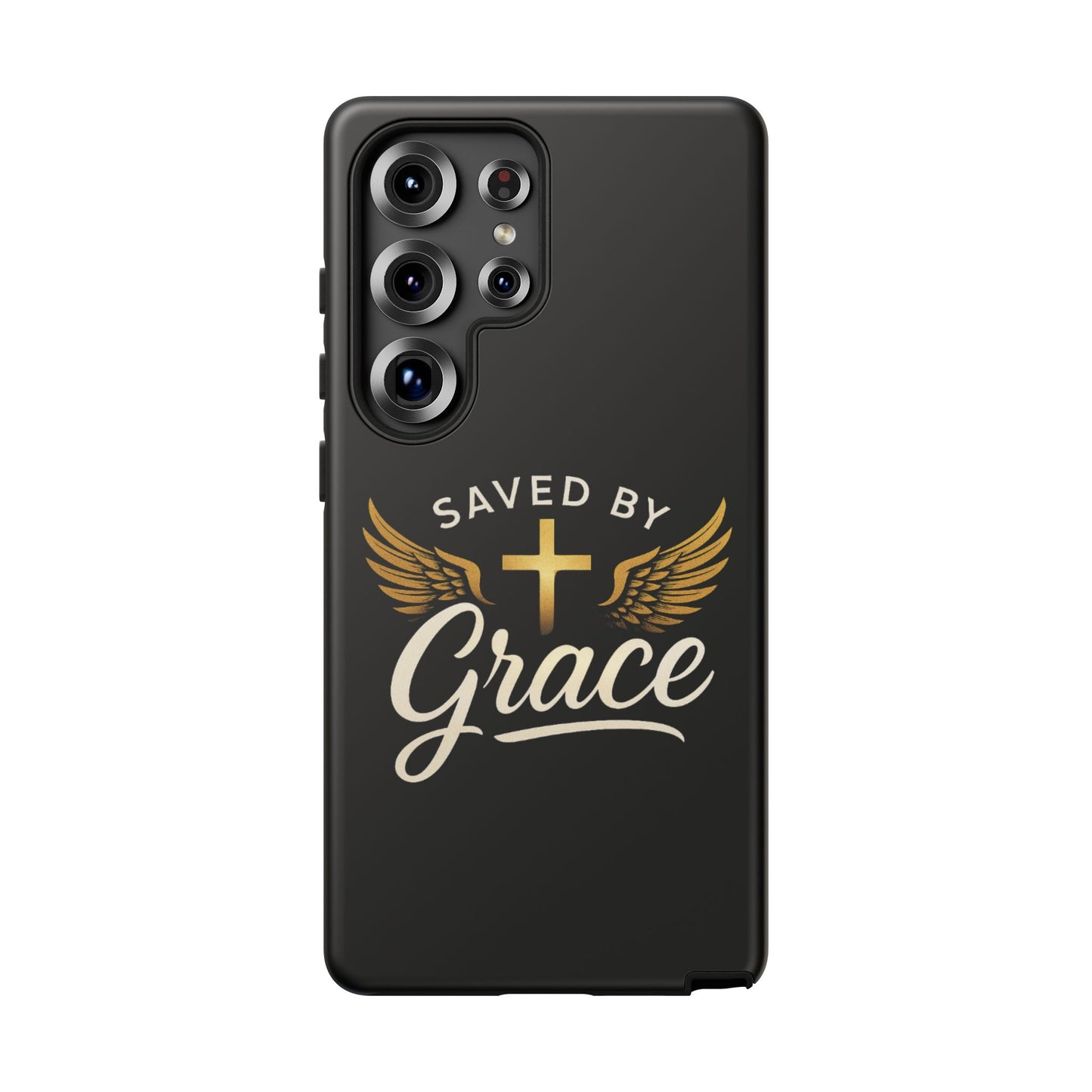 Christian Phone Case - Saved by Grace Design, Unique Gift for Believers, Inspirational Accessory, Stylish Christian Decor