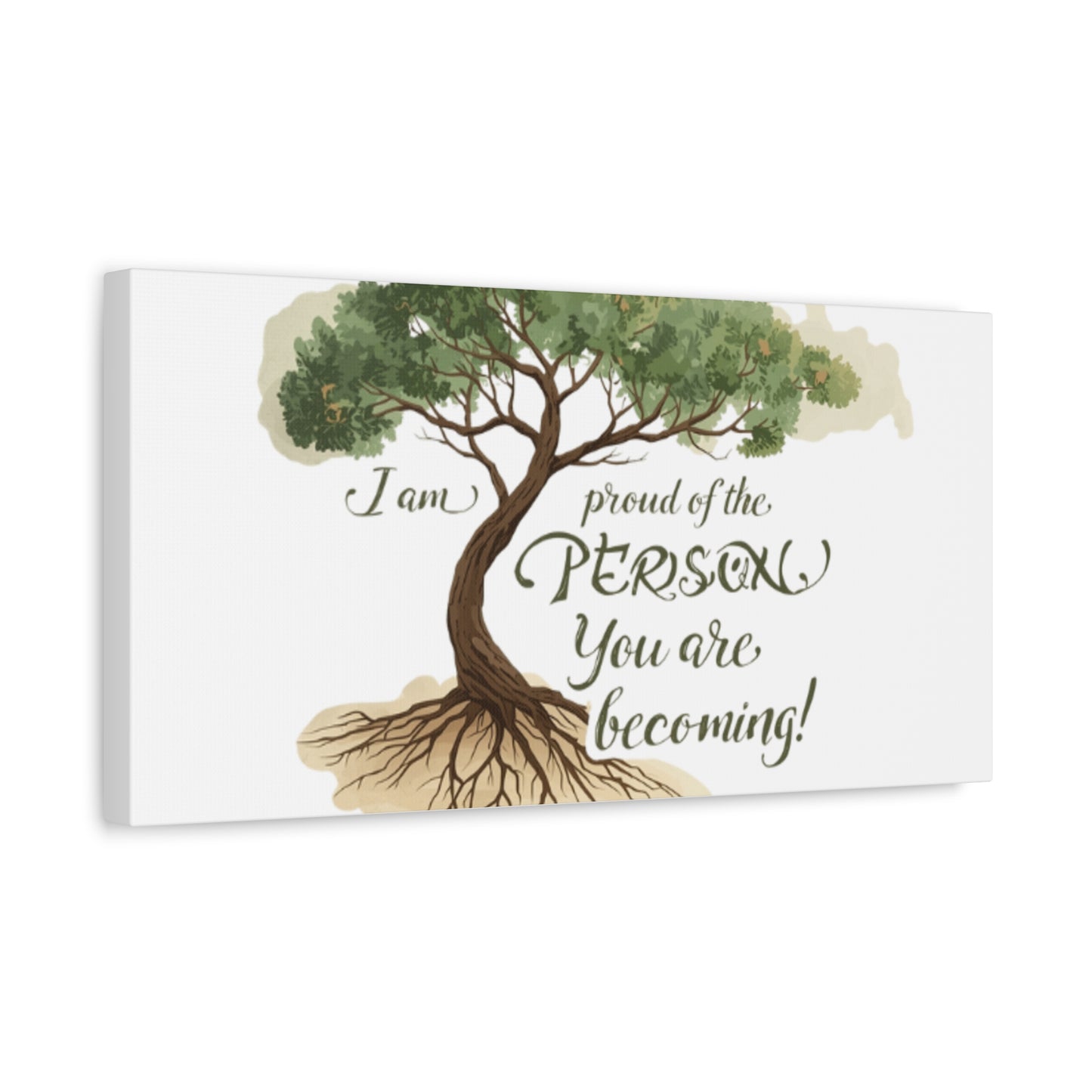 Tree of Growth Inspirational Quote Matte Canvas