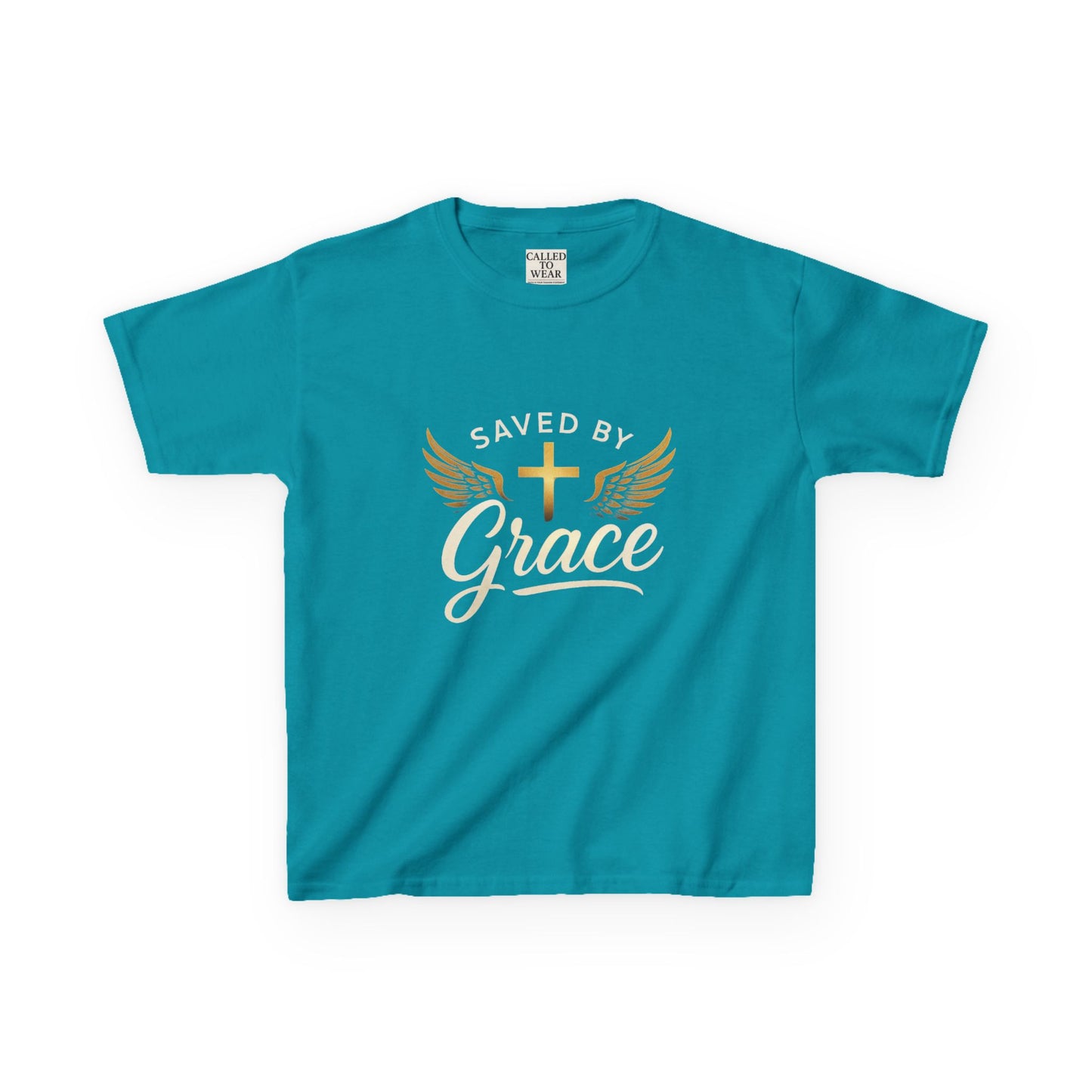 Saved by Grace Kids Tee - Inspirational Children’s Apparel, Faith-Based Gift for Baptism, Birthday, Church Events, Everyday Wear