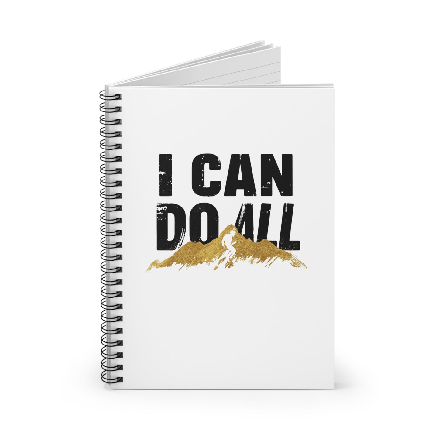 I Can Do All mountain illustration Notebook | Spiral Ruled Journal