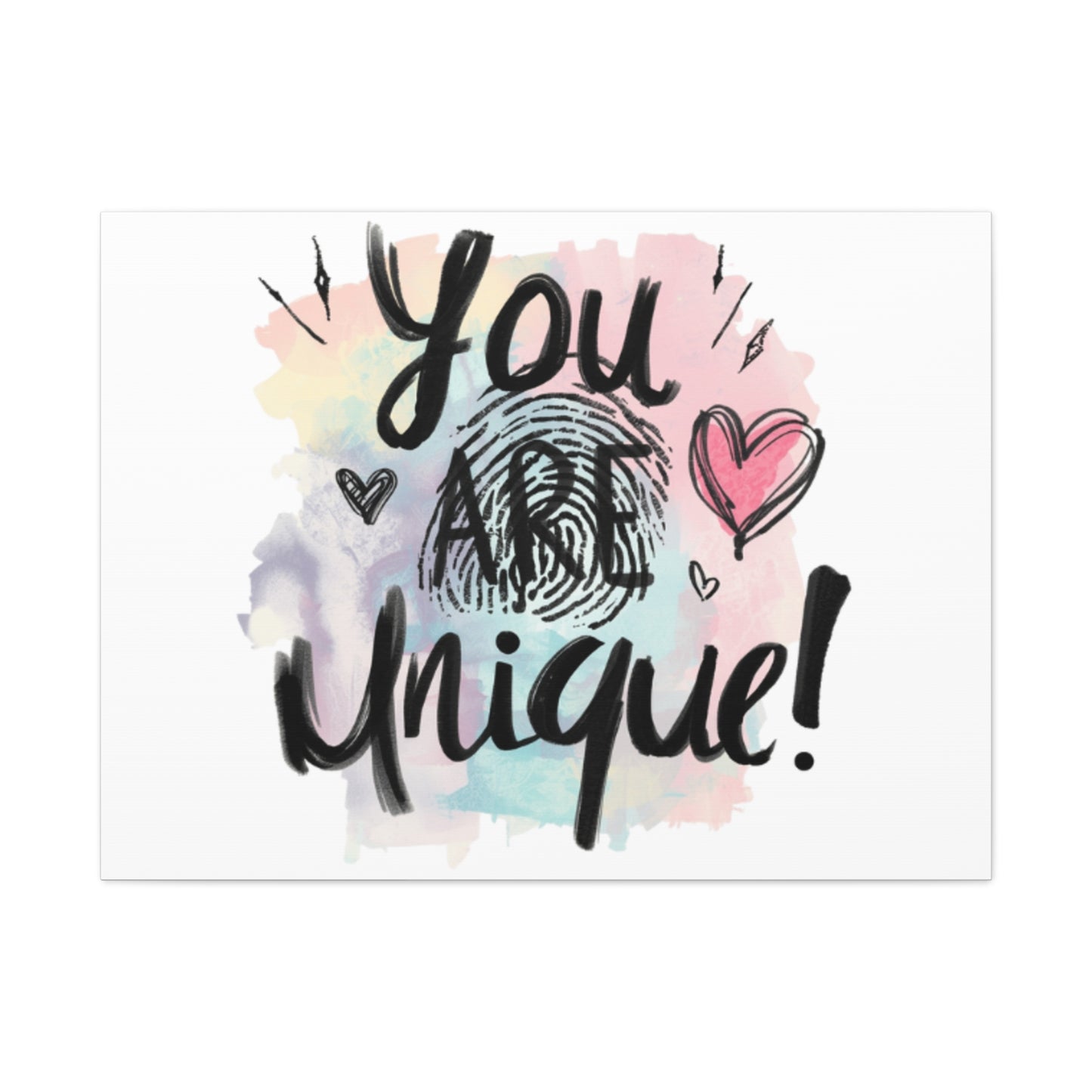 You Are Unique fingerprint heart canvas