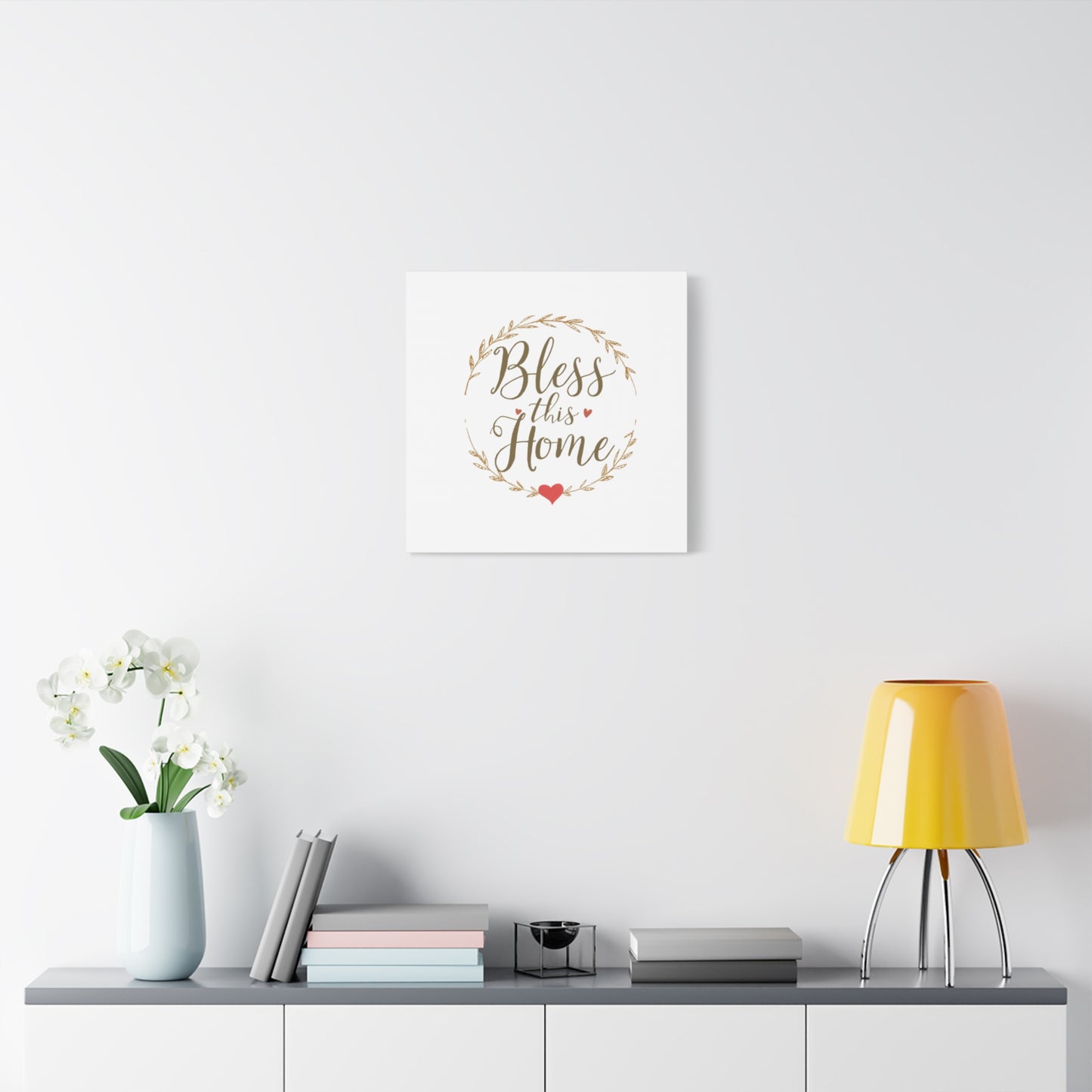 Bless This Home laurel wreath wall art Canvas | Matte Stretched 1.25"